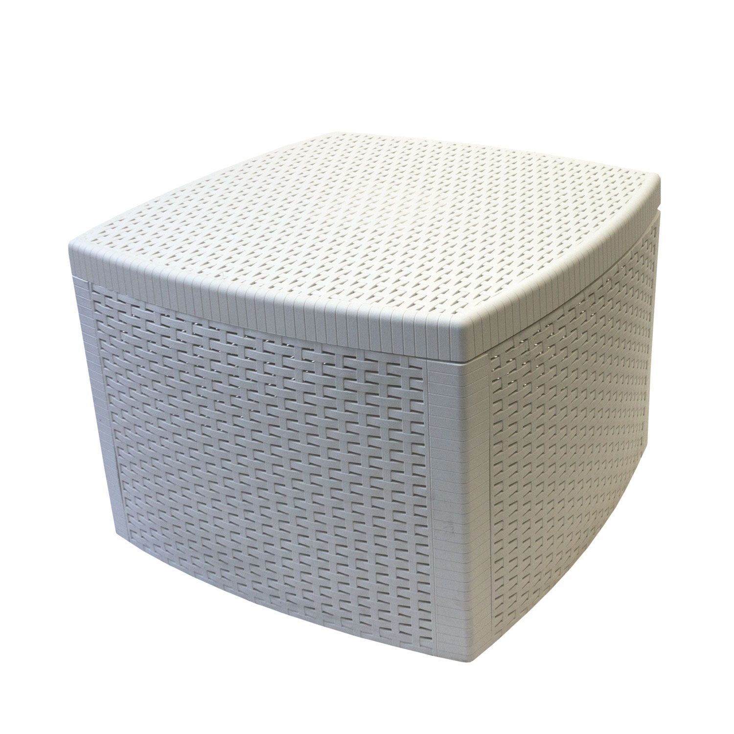 Tavolino da esterno Contenitore Lipari struttura e superficie in resina bianco per 2 persone 53x53cm - 4