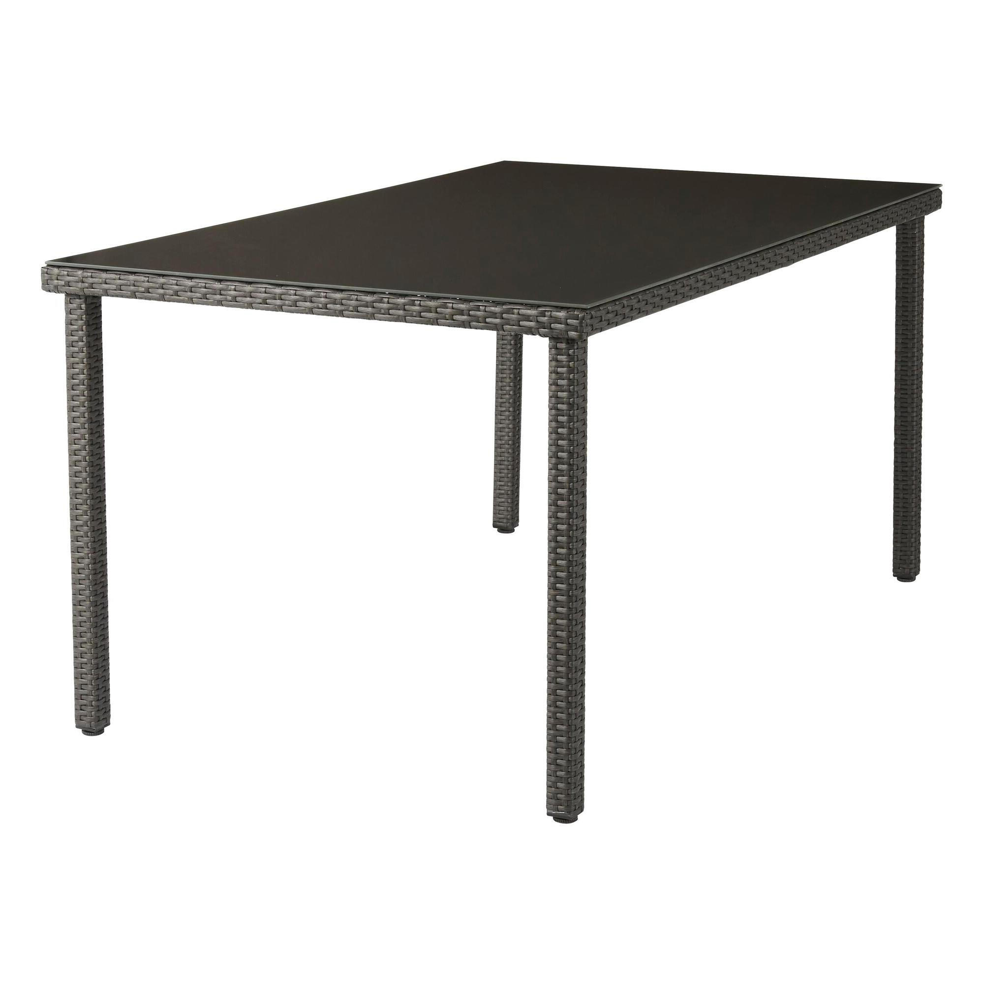 Tavolo da pranzo per giardino Noa NATERIAL in acciaio con piano in vetro grigio per 6 persone 150x90cm - 6