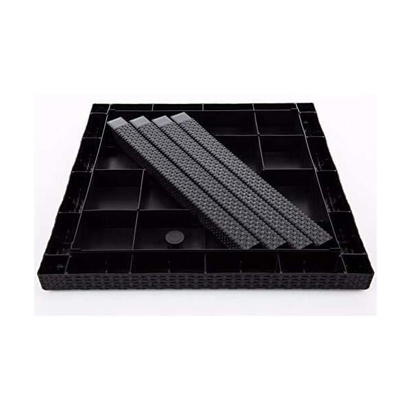 Tavolo da pranzo per giardino King struttura e superficie in resina antracite per 4 persone 80x80cm - 11