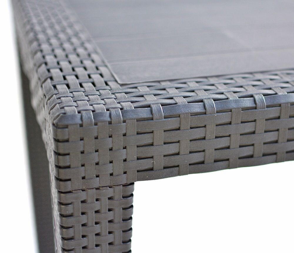 Tavolo da pranzo per giardino King struttura e superficie in resina antracite per 4 persone 80x80cm - 10