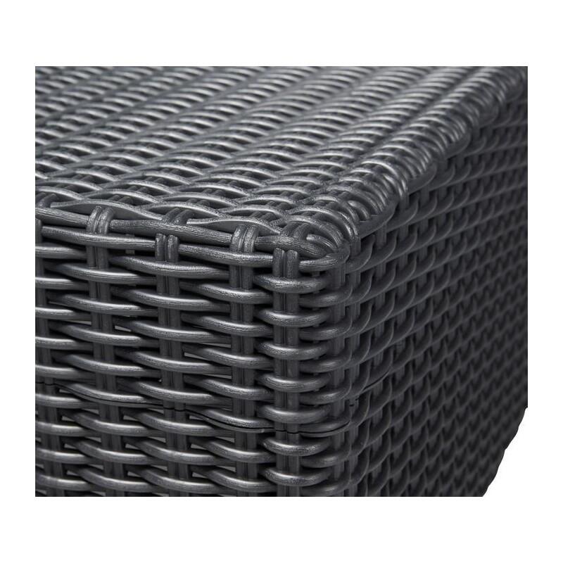 Tavolino da esterno California KETER struttura e superficie in resina antracite per 4 persone 68x68cm - 6