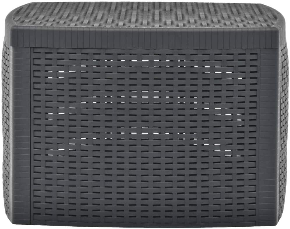 Tavolino da esterno Contenitore Lipari struttura e superficie in resina antracite per 2 persone 53x53cm - 10