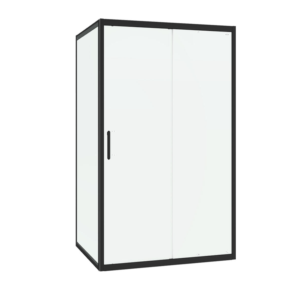 Box doccia rettangolare scorrevole Easy 120 x 70 cm, H 190 cm in vetro, spessore 3 mm trasparente nero - 5