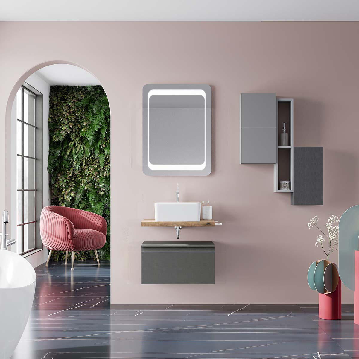 Cassetti in truciolare L 60 x L 46 cm lino Ofset - 4