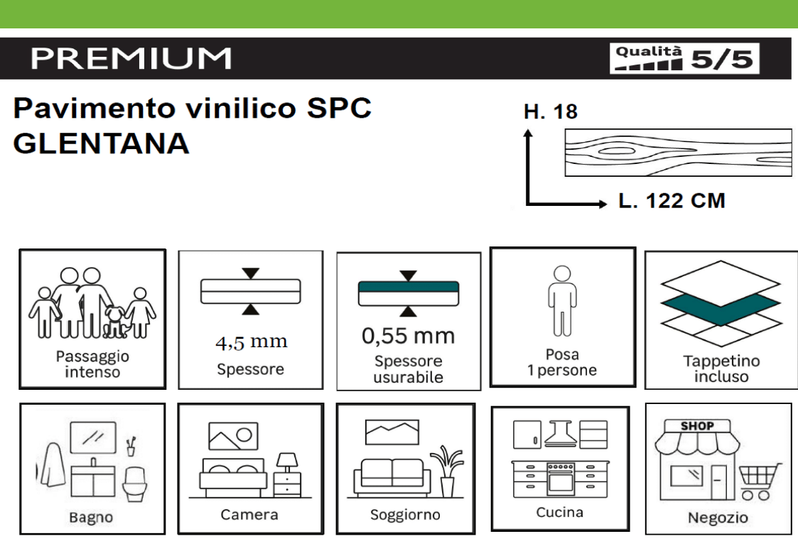 SPC effetto legno marrone Sp 5.5 mm con sottopavimento integrato ARTENS Glentana2 1.54 m² - 16