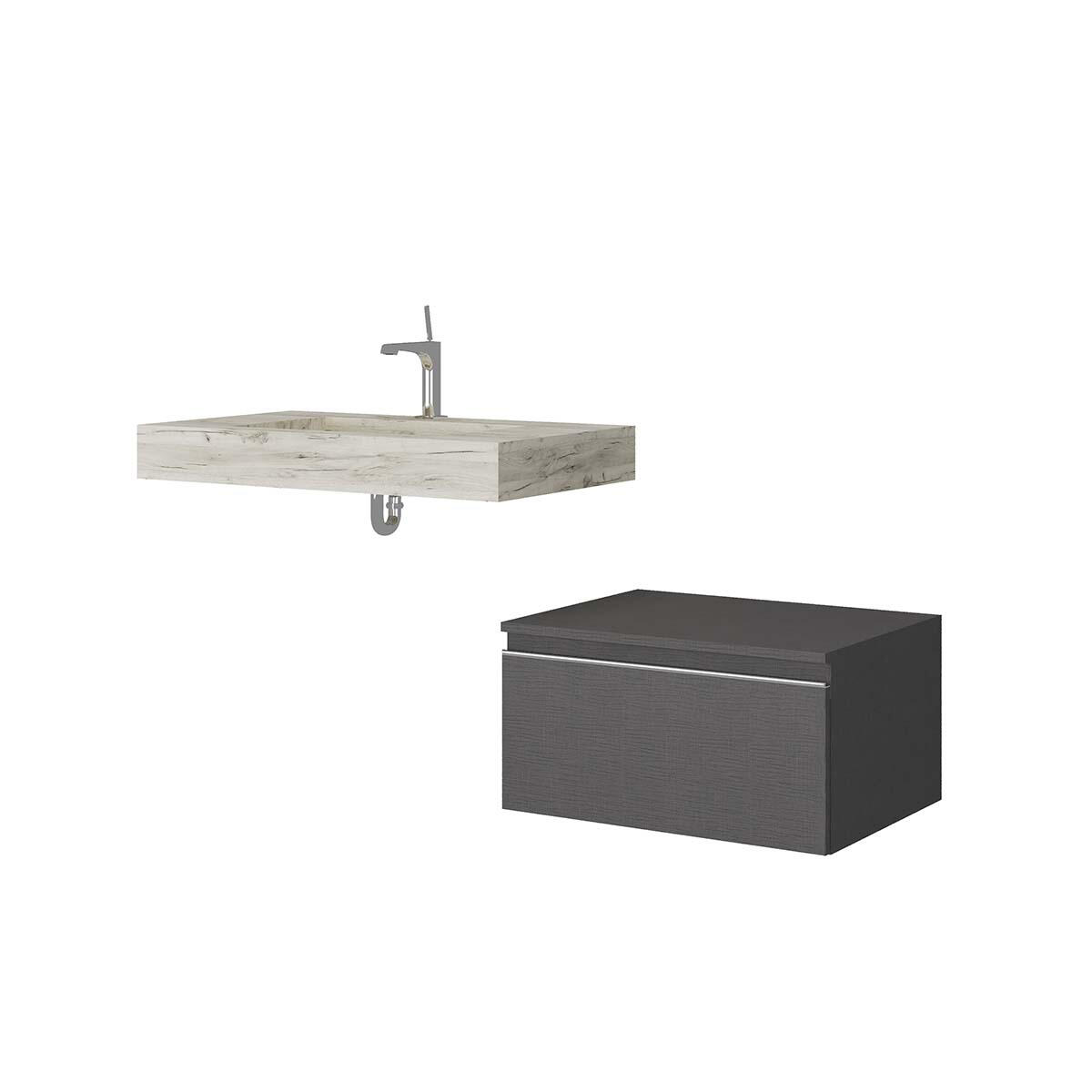 Cassetti in truciolare L 60 x L 46 cm lino Ofset - 7