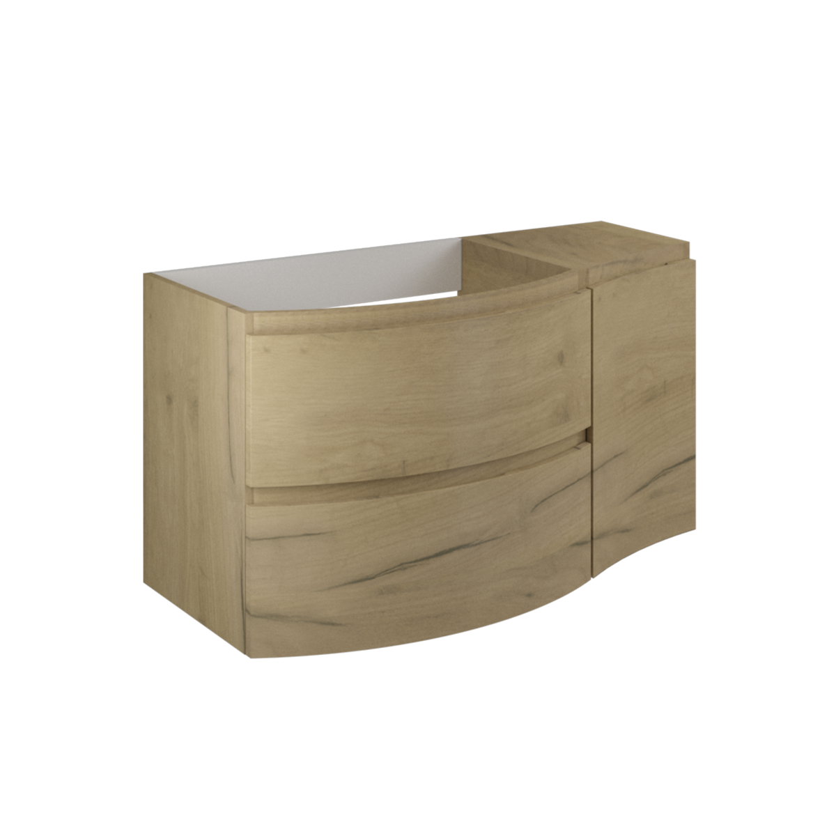 Pensile bagno Armonia rovere oro in mdf, 1 anta apertura da destra P 39 x L 35 x H 56 cm - 2