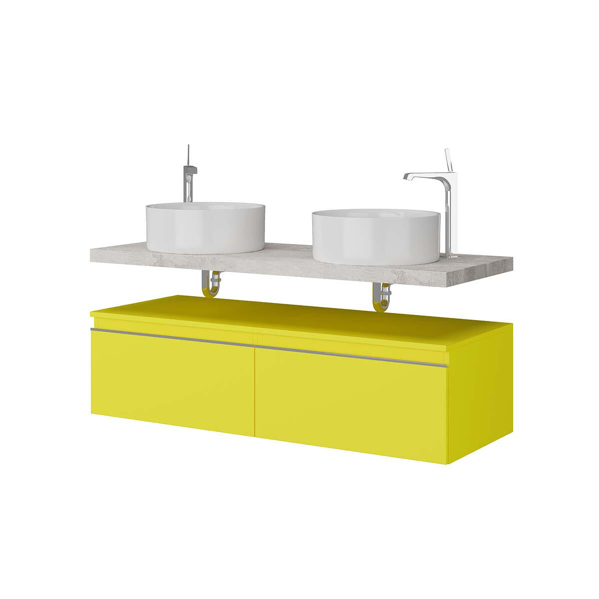 Top per lavabo Kros L 120 x H 4 x P 46 cm beton truciolare - 9