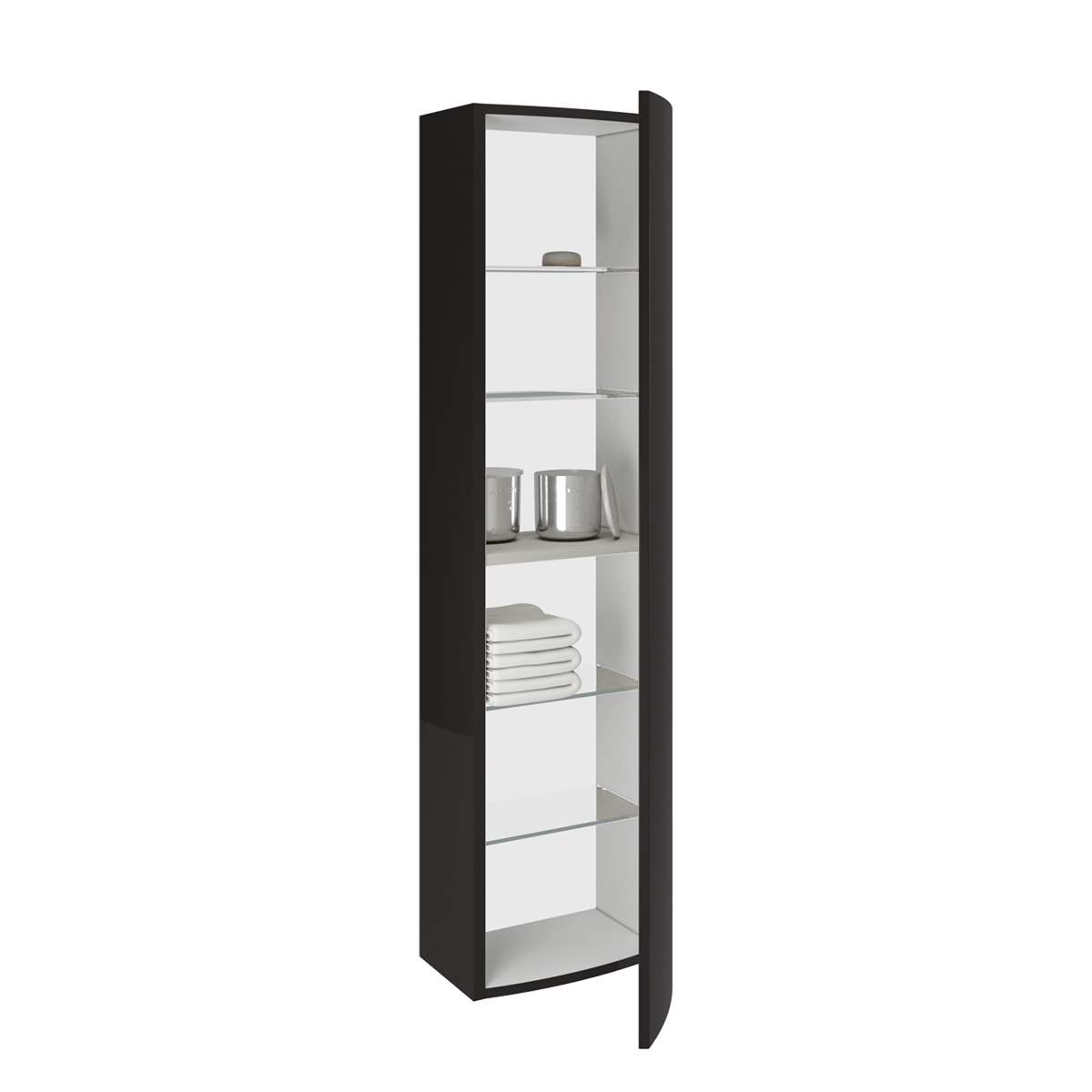 Colonna per mobile bagno Armonia 1 anta P 16 x L 33 x H 140 cm grigio scuro mdf - 3
