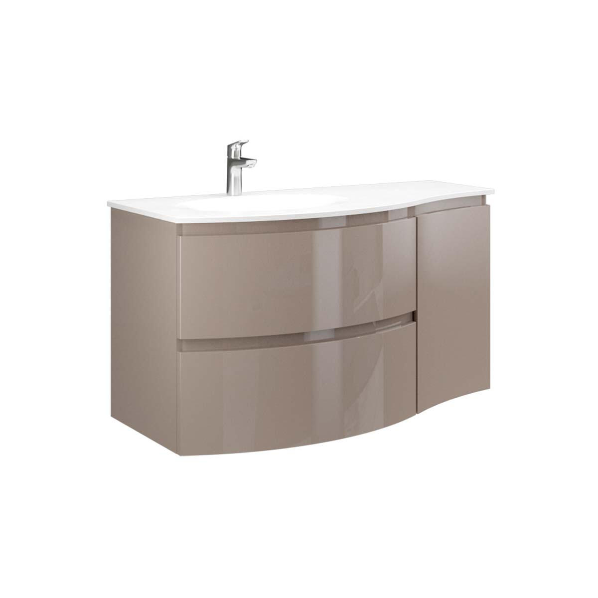 Lavabo a incasso rettangolare Armonia L 105 x H 14 x P 46 cm in resina bianco lucido - 5