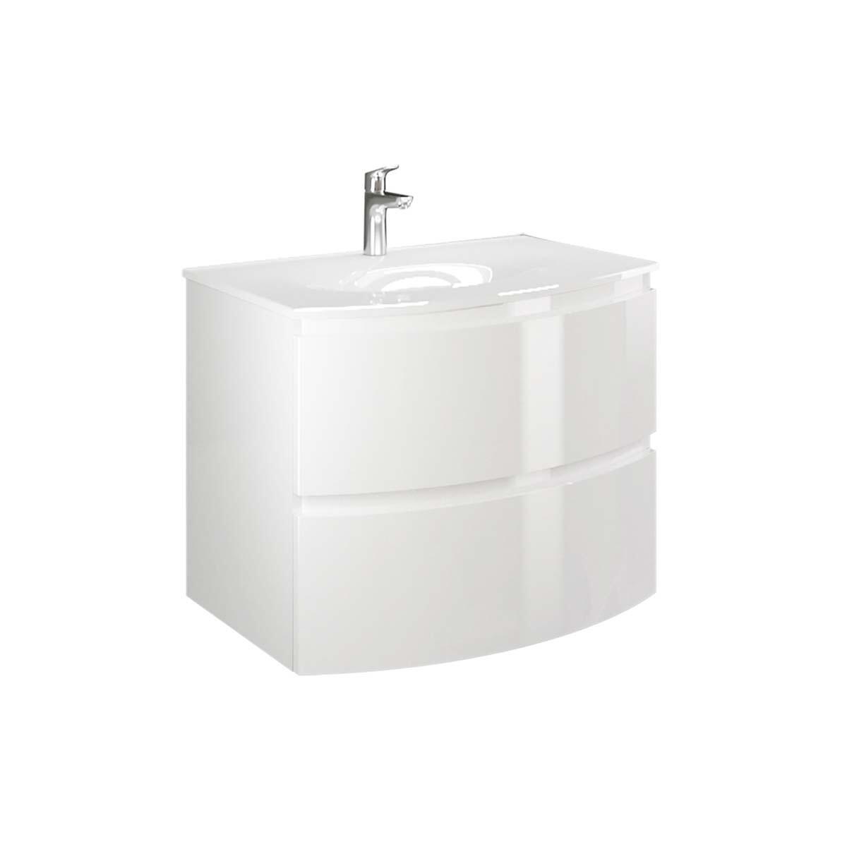 Lavabo a incasso rettangolare Armonia L 70 x H 14 x P 46 cm in resina bianco lucido - 8