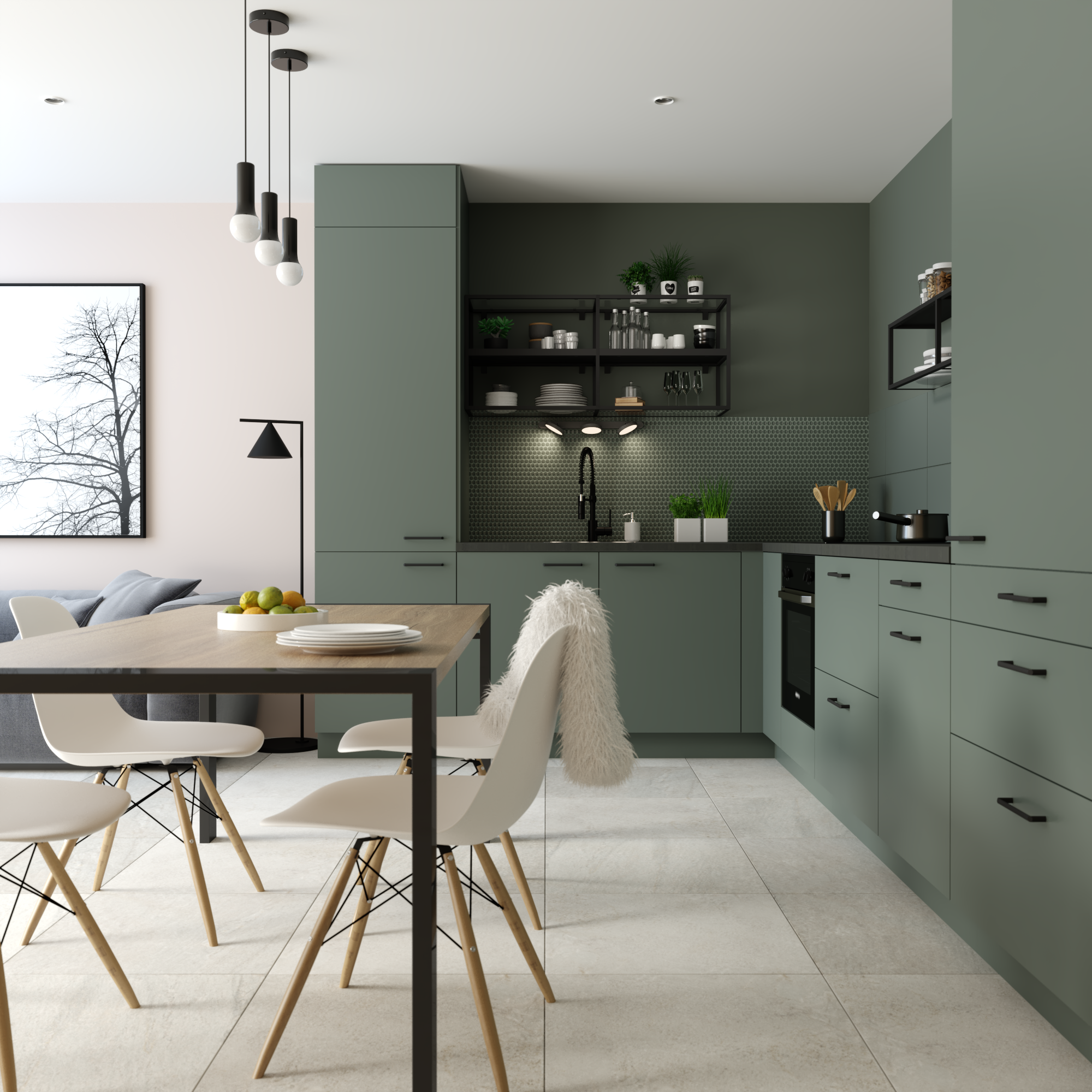 Porta de cozinha Delinia Viena 60X48 cm verde mate - 9