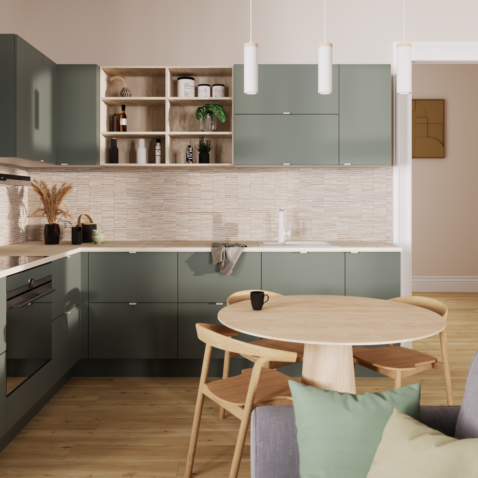 Porta de cozinha Delinia Viena 60X48 cm verde mate - 2