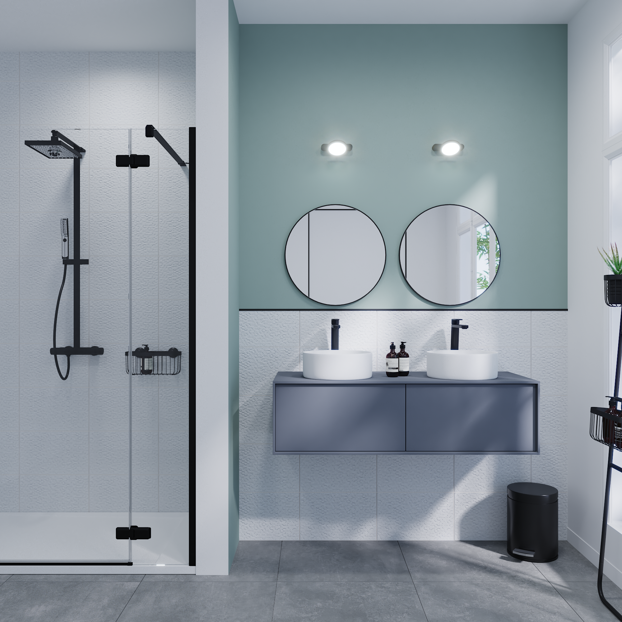 Cesto de duche SENSEA NEO PRETO - 5