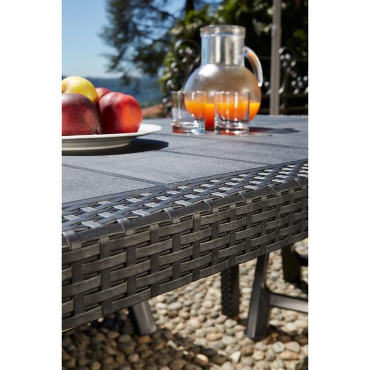 Tavolo da pranzo per giardino Prince struttura e superficie in resina grigio per 6 persone 150x90cm - 16