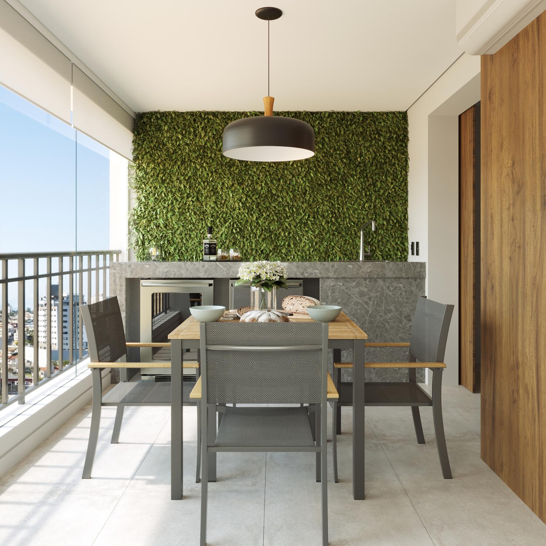 Tavolo da pranzo per giardino Oris NATERIAL in alluminio con piano in eucalipto marrone per 4 persone 89x89cm - 5