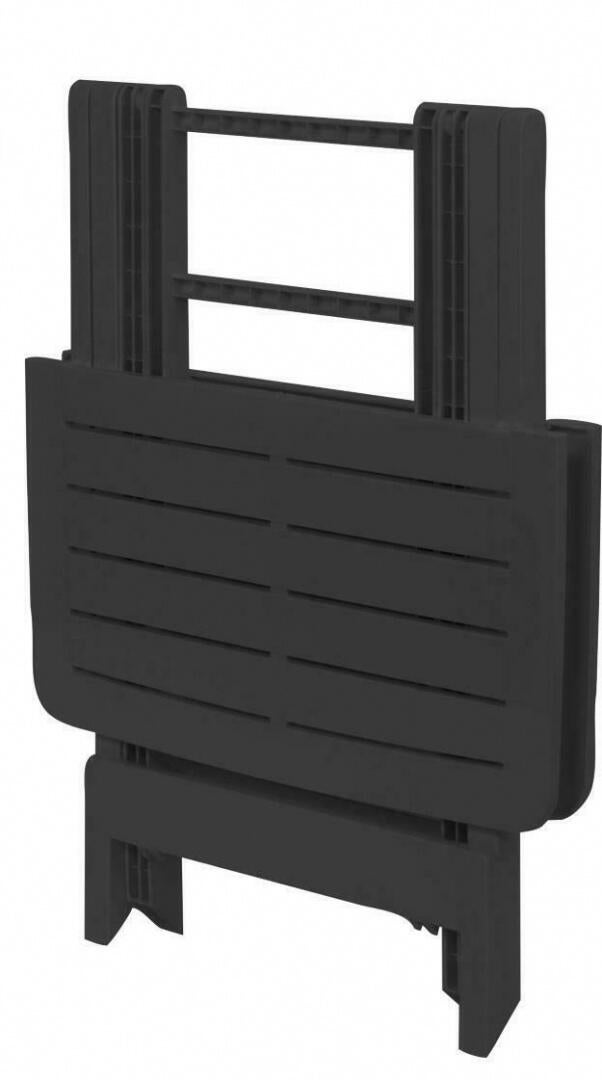 Tavolo da pranzo per giardino Tevere struttura e superficie in polipropilene antracite per 4 persone 79x72cm - 8