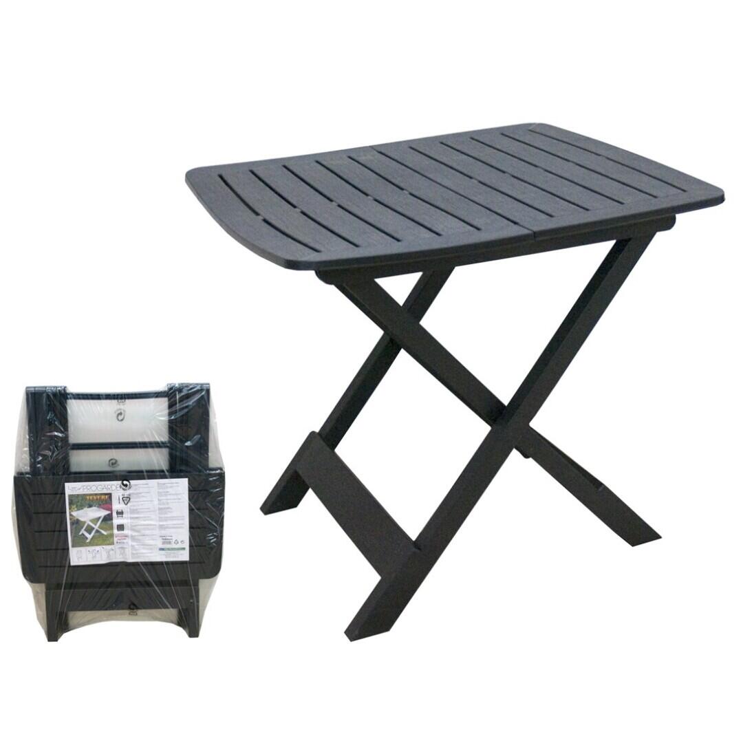 Tavolo da pranzo per giardino Tevere struttura e superficie in polipropilene antracite per 4 persone 79x72cm - 6