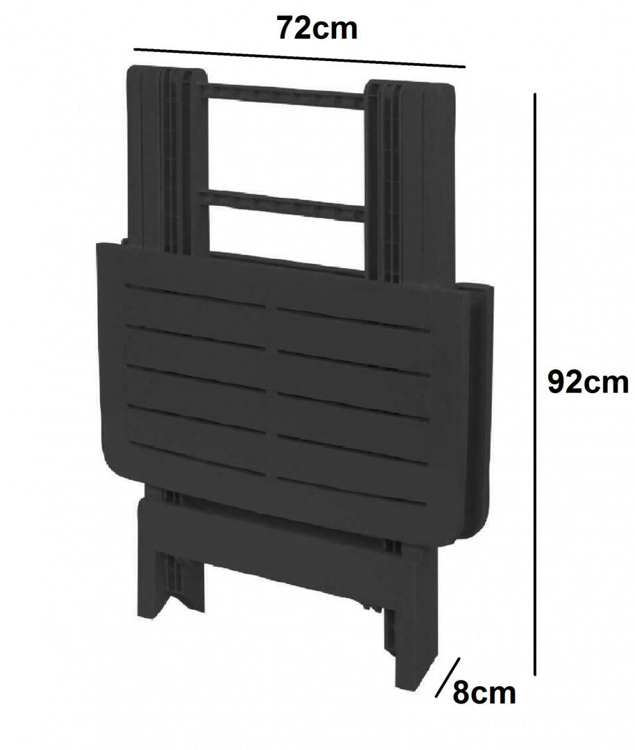 Tavolo da pranzo per giardino Tevere struttura e superficie in polipropilene antracite per 4 persone 79x72cm - 10