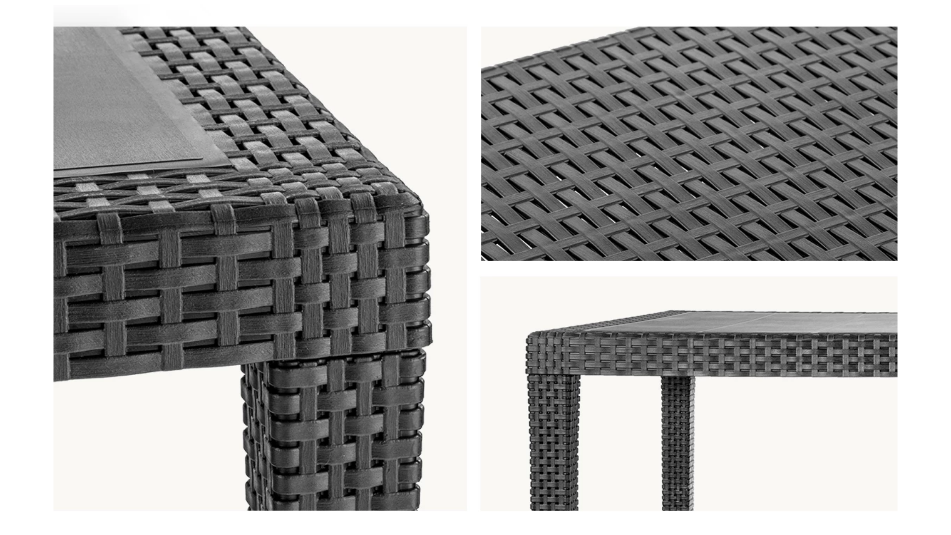 Tavolo da pranzo per giardino Prince struttura e superficie in resina grigio per 6 persone 150x90cm - 13