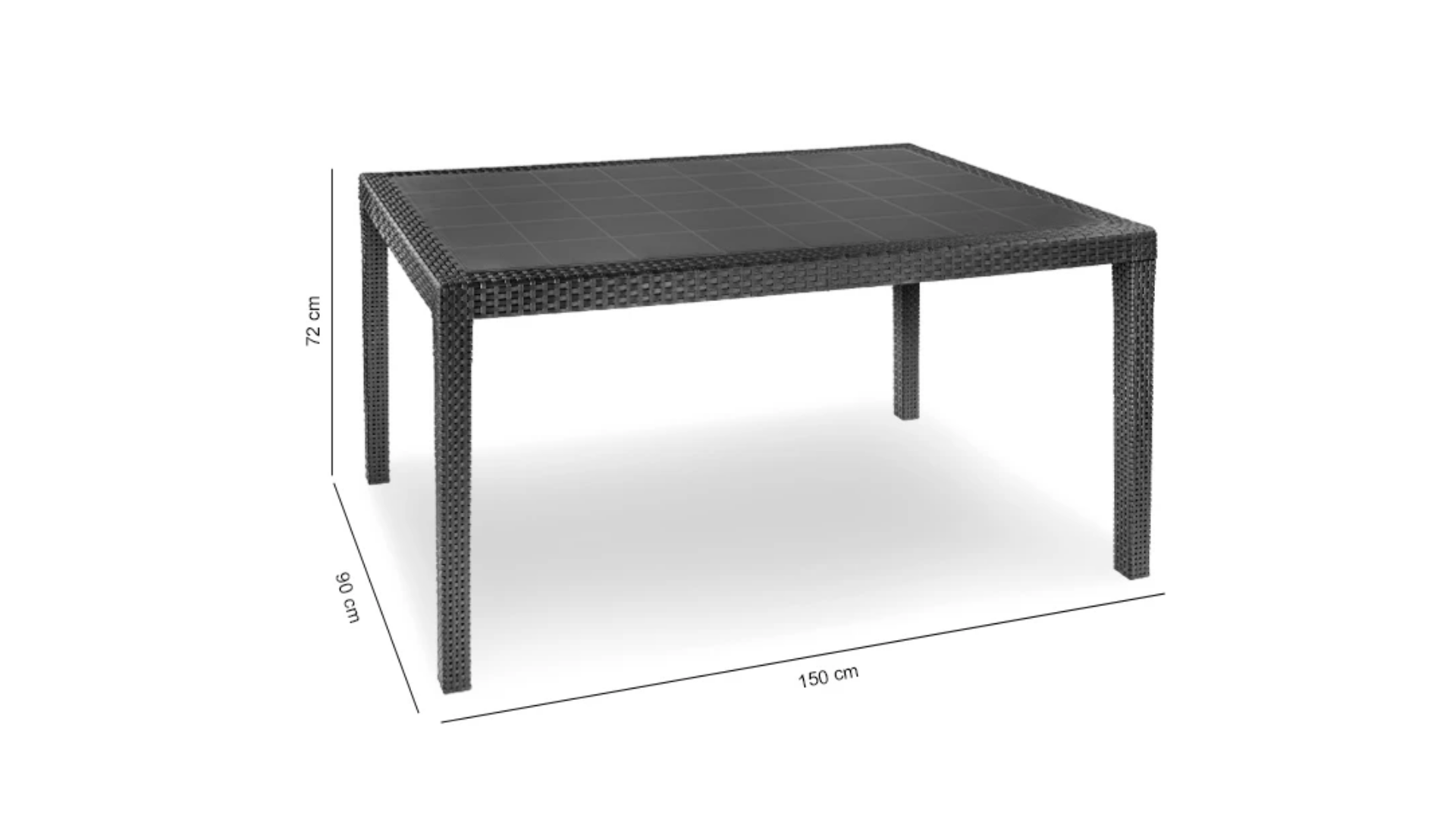 Tavolo da pranzo per giardino Prince struttura e superficie in resina grigio per 6 persone 150x90cm - 17