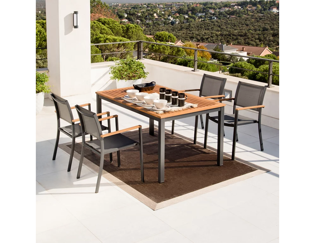 Mesa de jardín de madera Oris de 89x74.6x150 cm - 12