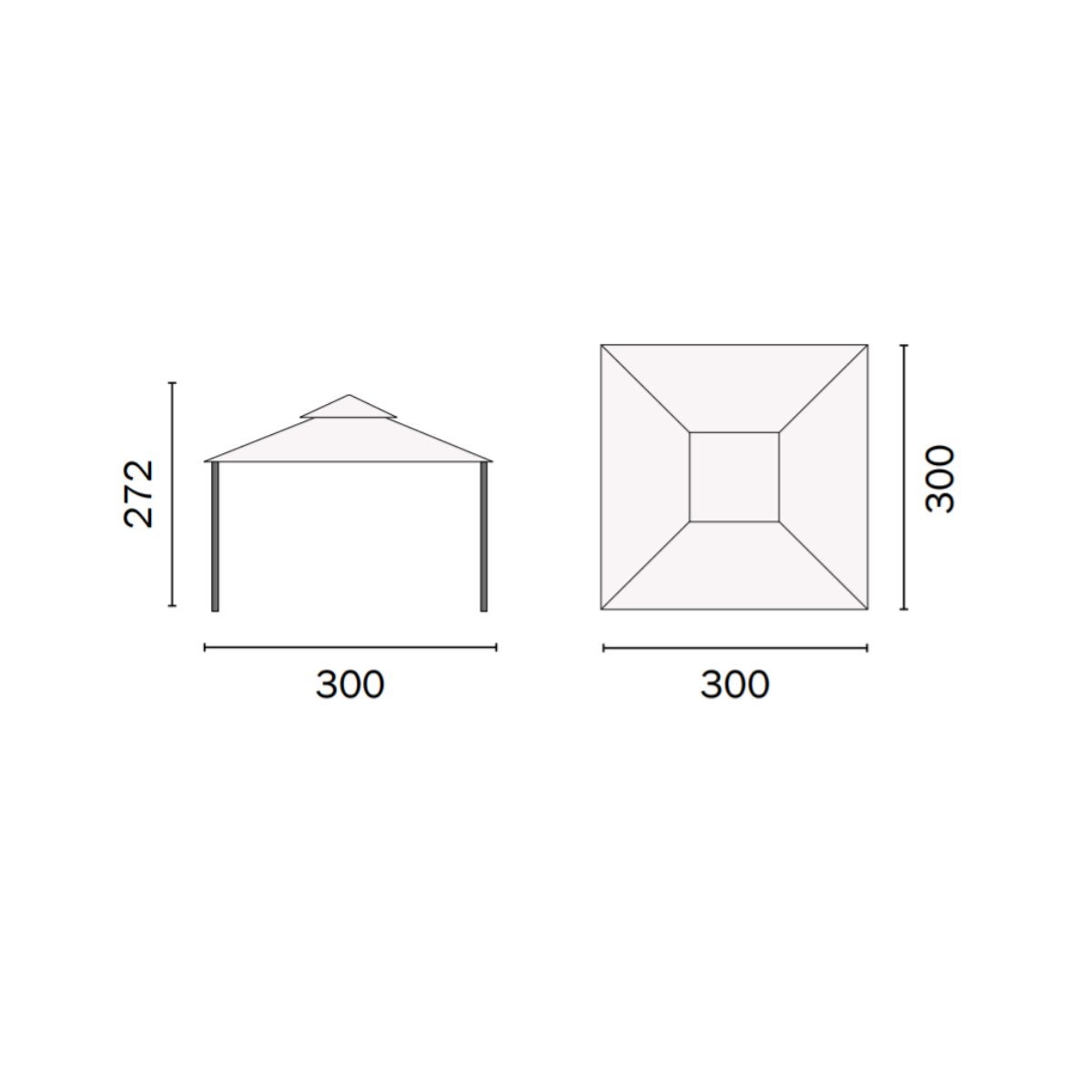 Gazebo 3 x 3 m in ferro grigio antracite, copertura ecru - Garden - 4