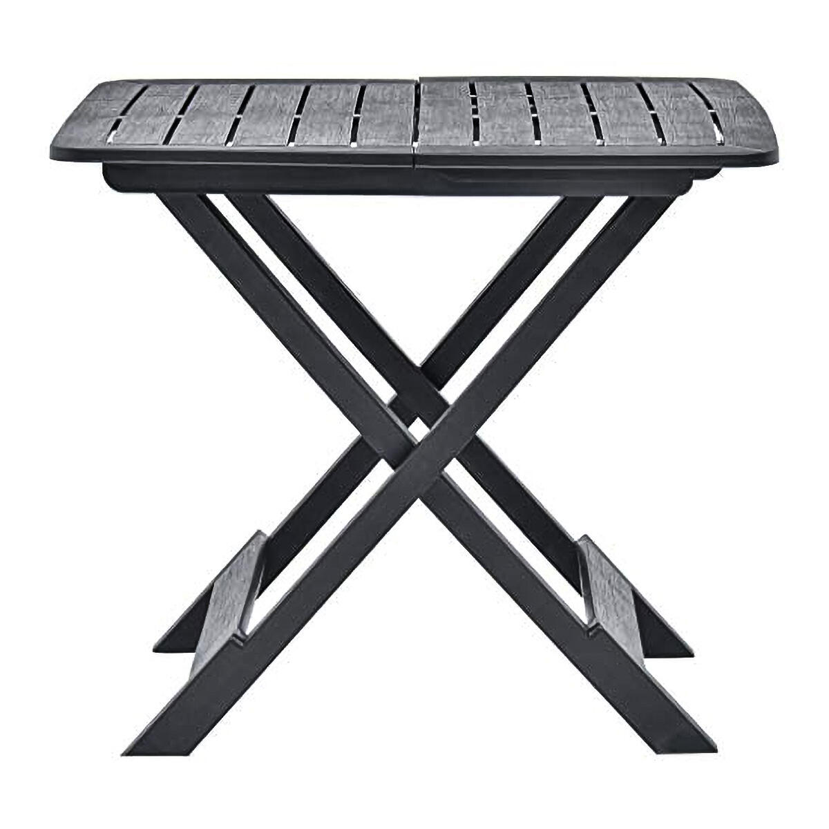 Tavolo da pranzo per giardino Tevere struttura e superficie in polipropilene antracite per 4 persone 79x72cm - 3