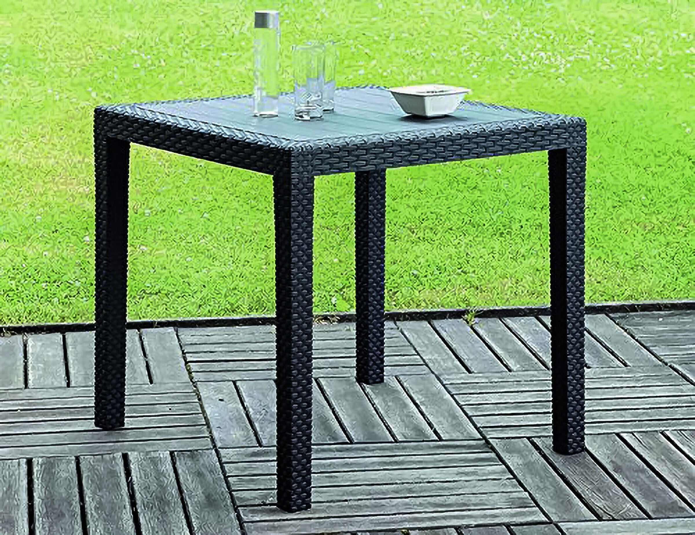 Tavolo da pranzo per giardino King struttura e superficie in resina antracite per 4 persone 80x80cm - 3