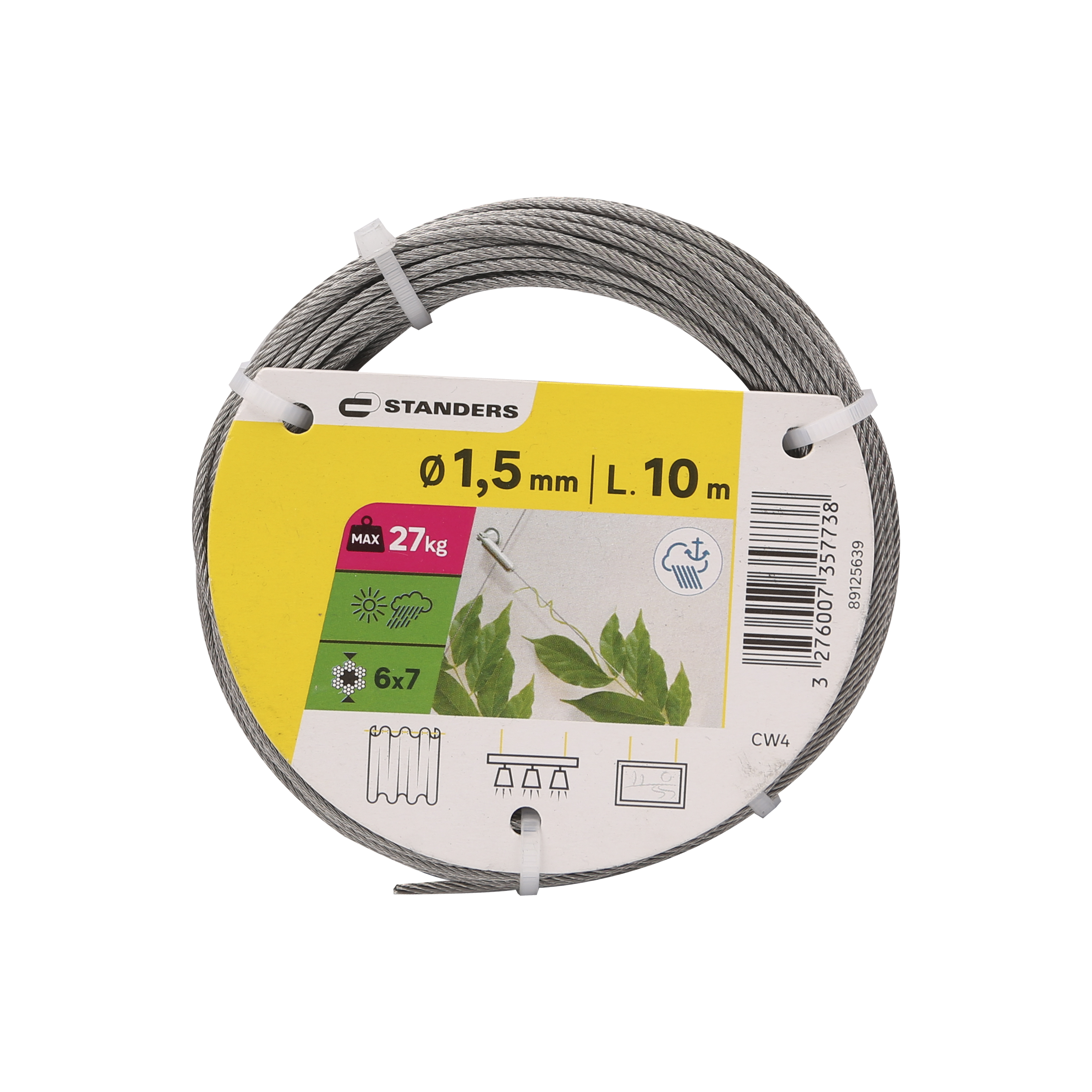 Linka stalowa nierdzewna 27 kg 1.5 mm x 10 m Standers - 6