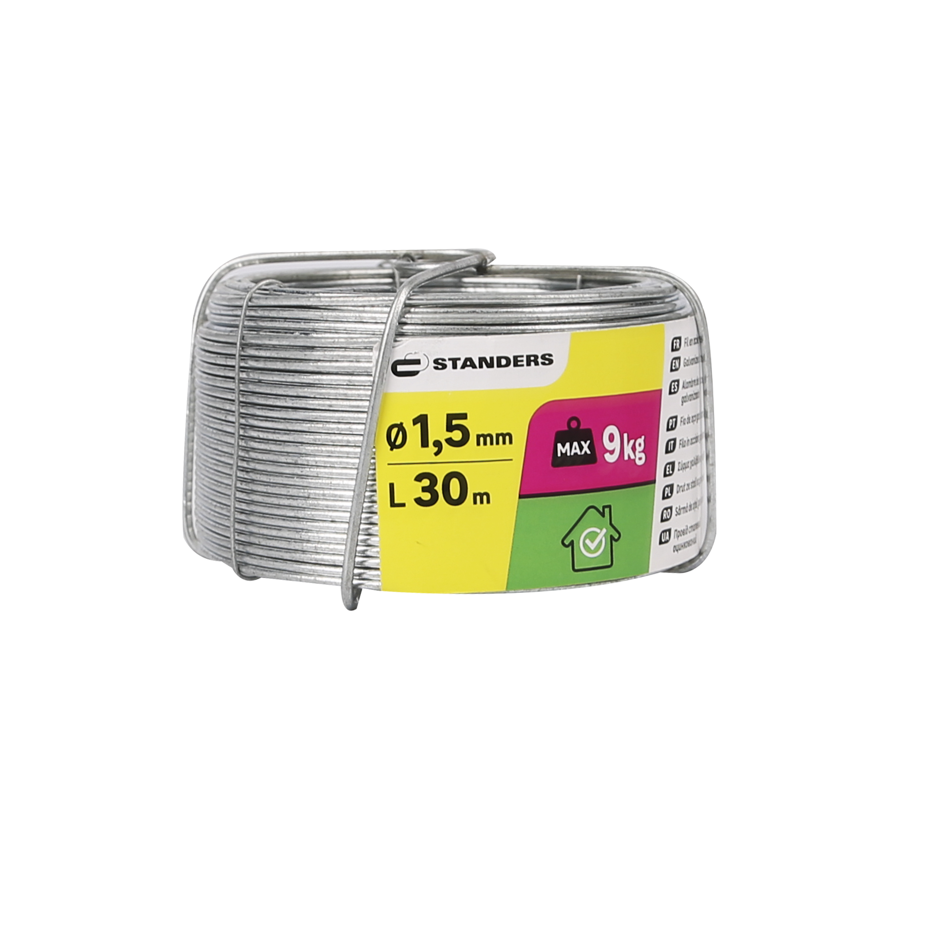 Alambre  de acero galvanizado de 30 m de longitud y 1.5 mm de ø - 12