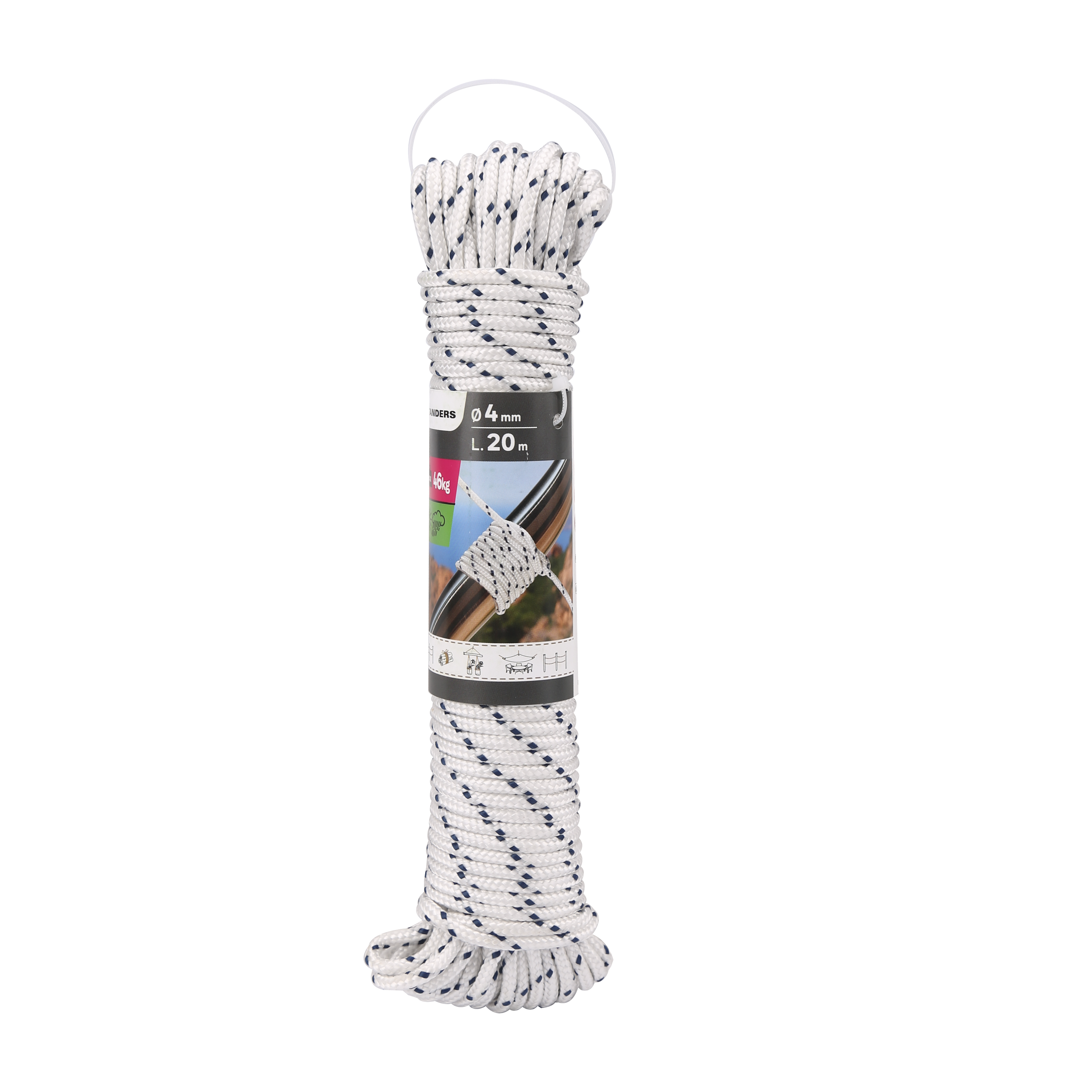 Corda fibra polipropileno branco 4 mm 20 metros Standers - 5