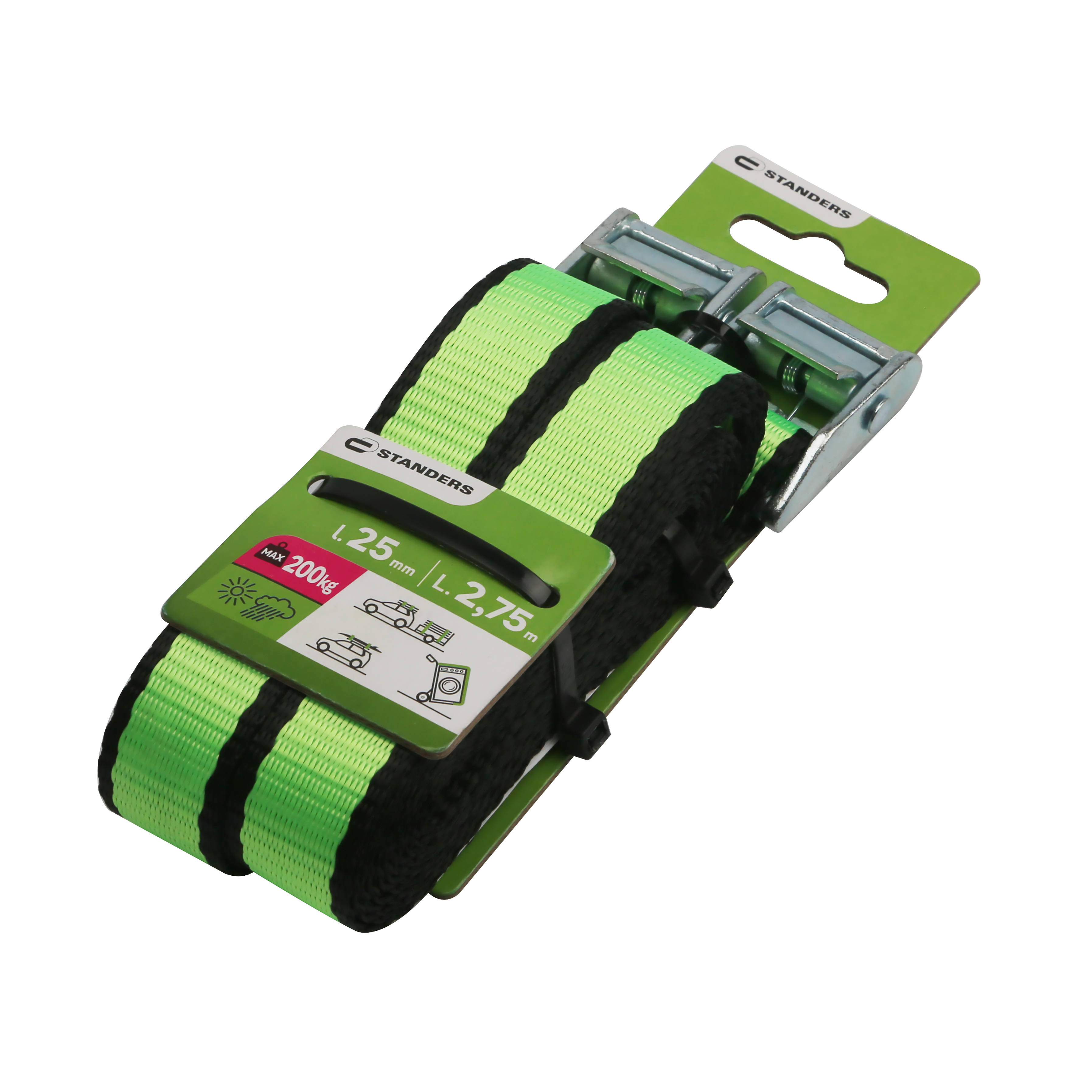 Pas transportowy 25 mm x 2.75 m 200 kg 2 szt. z klamrą - 9