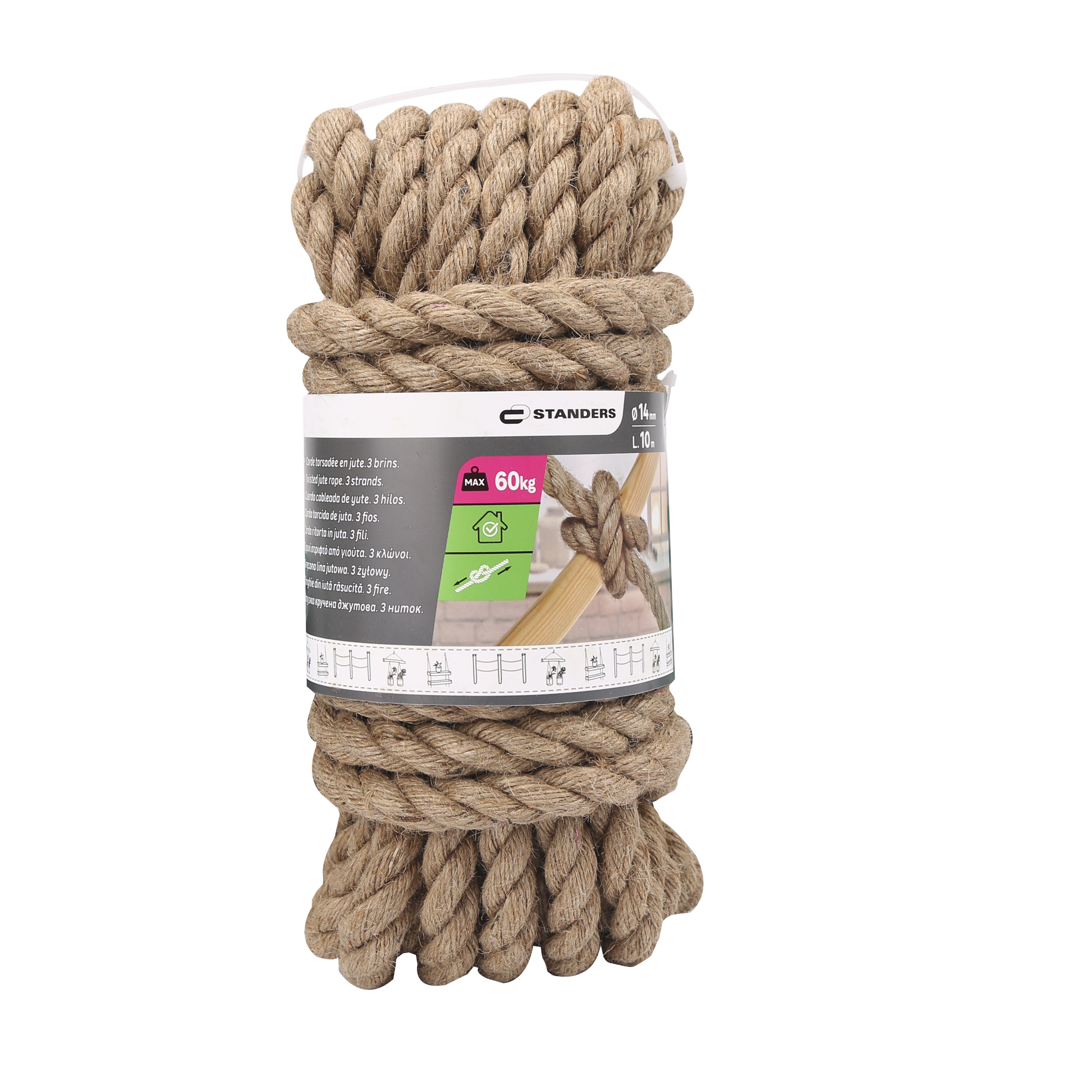 Corda in juta STANDERS L 10 m x Ø 14 mm beige carico max 60 Kg - 11