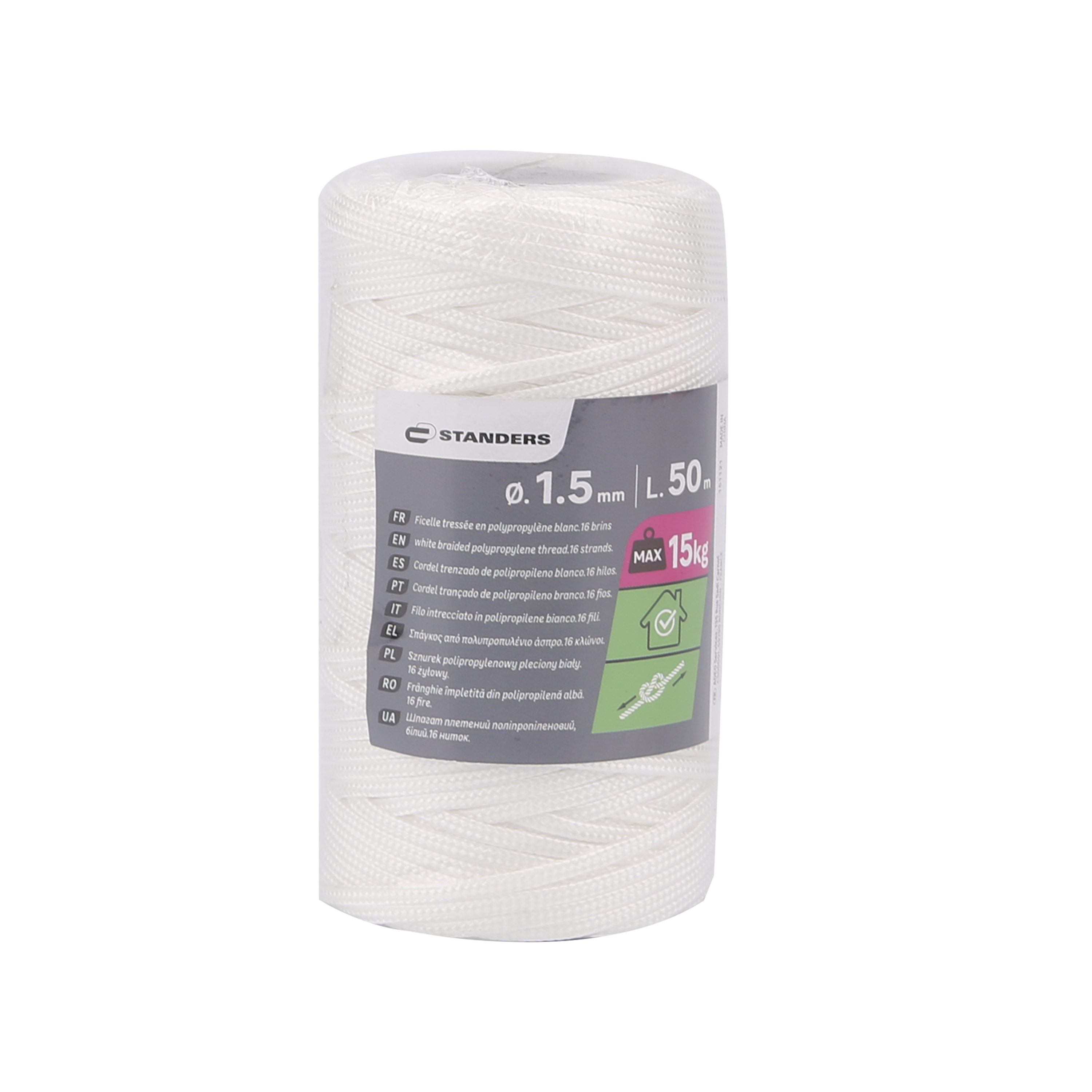 Sznurek PP 15 kg 1.5 mm x 50 m skręcany biały - 6