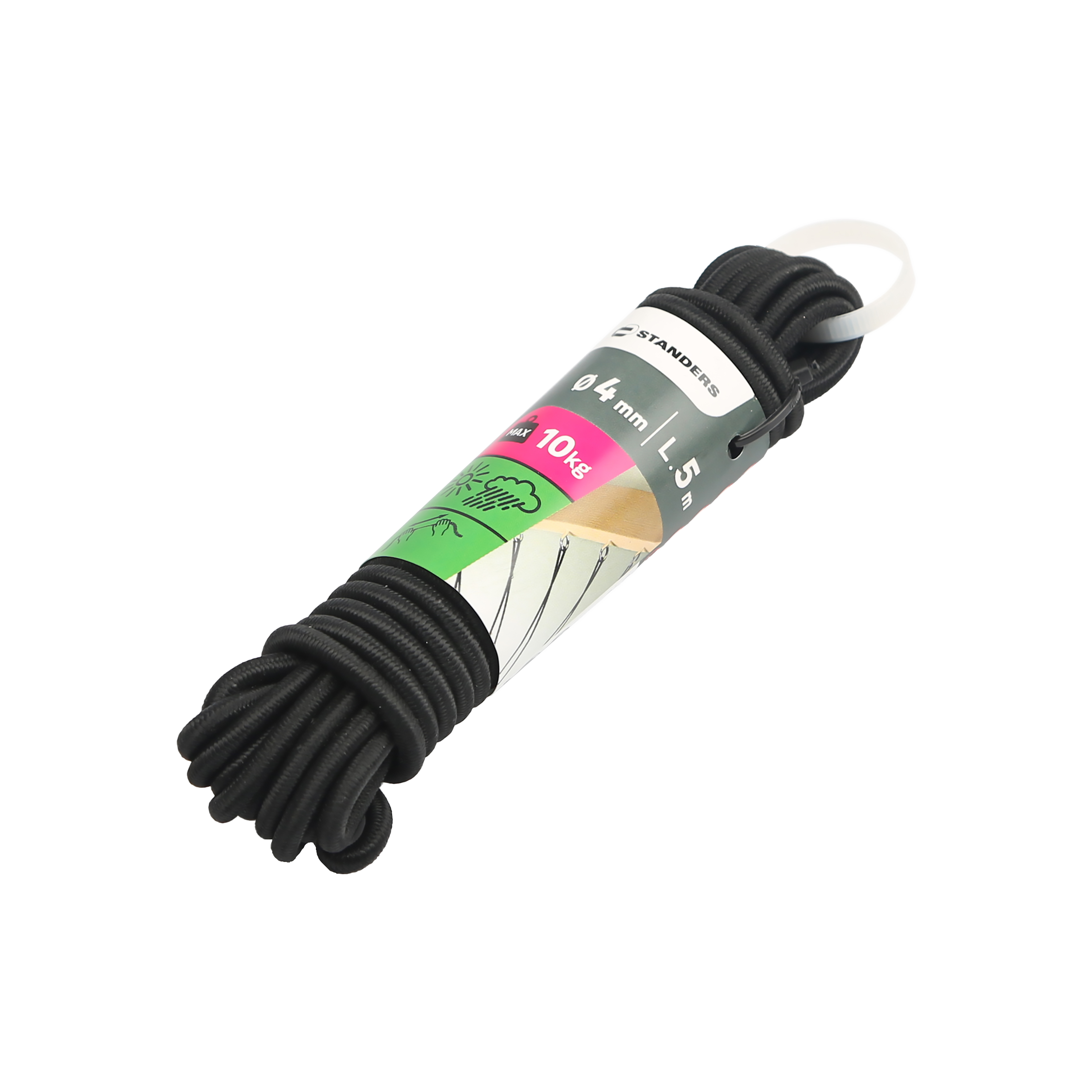 Lina elastyczna 40 kg 4 mm x 5 m czarna Standers - 9