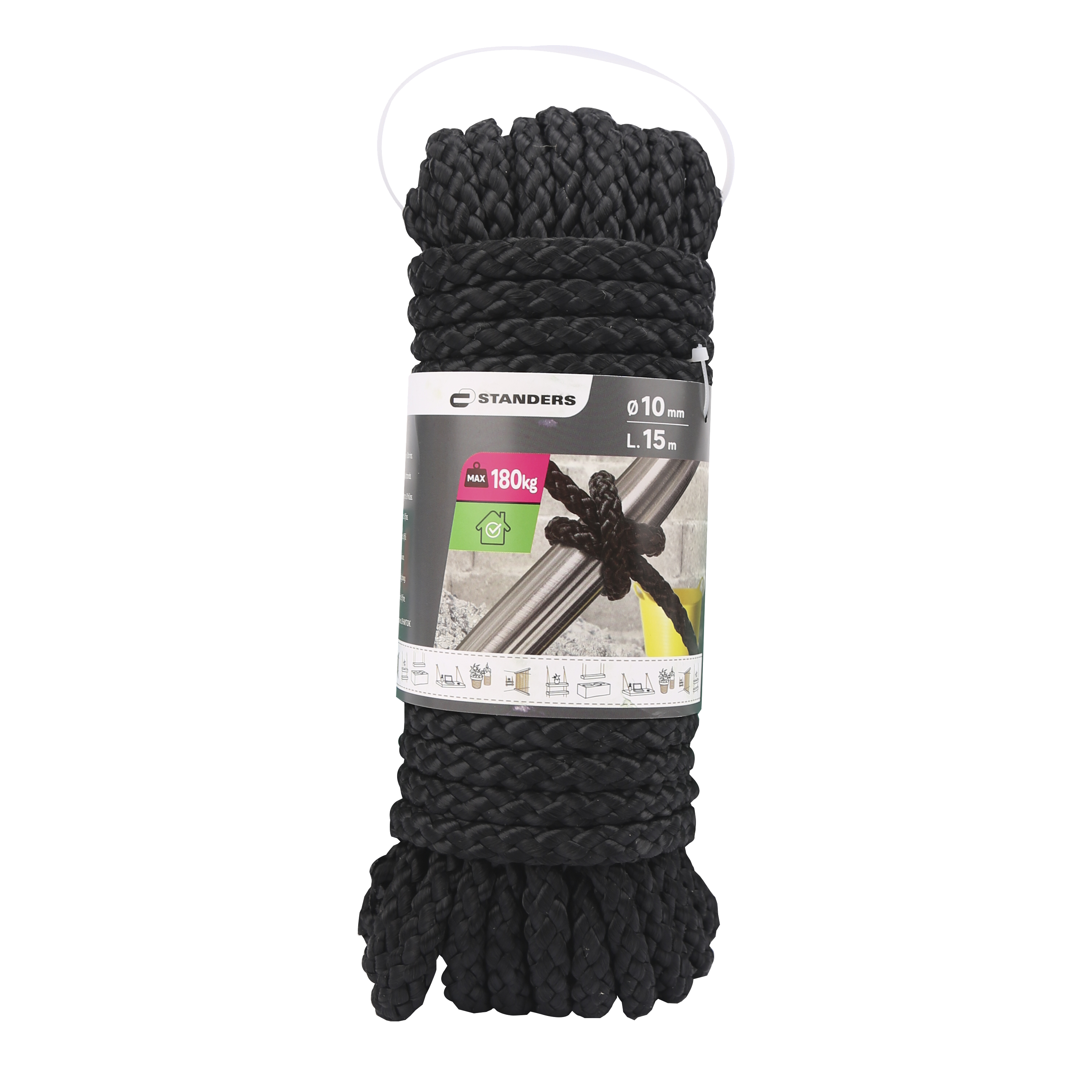 Lina PP 180 kg 10 mm x 15 m pleciona czarna - 11