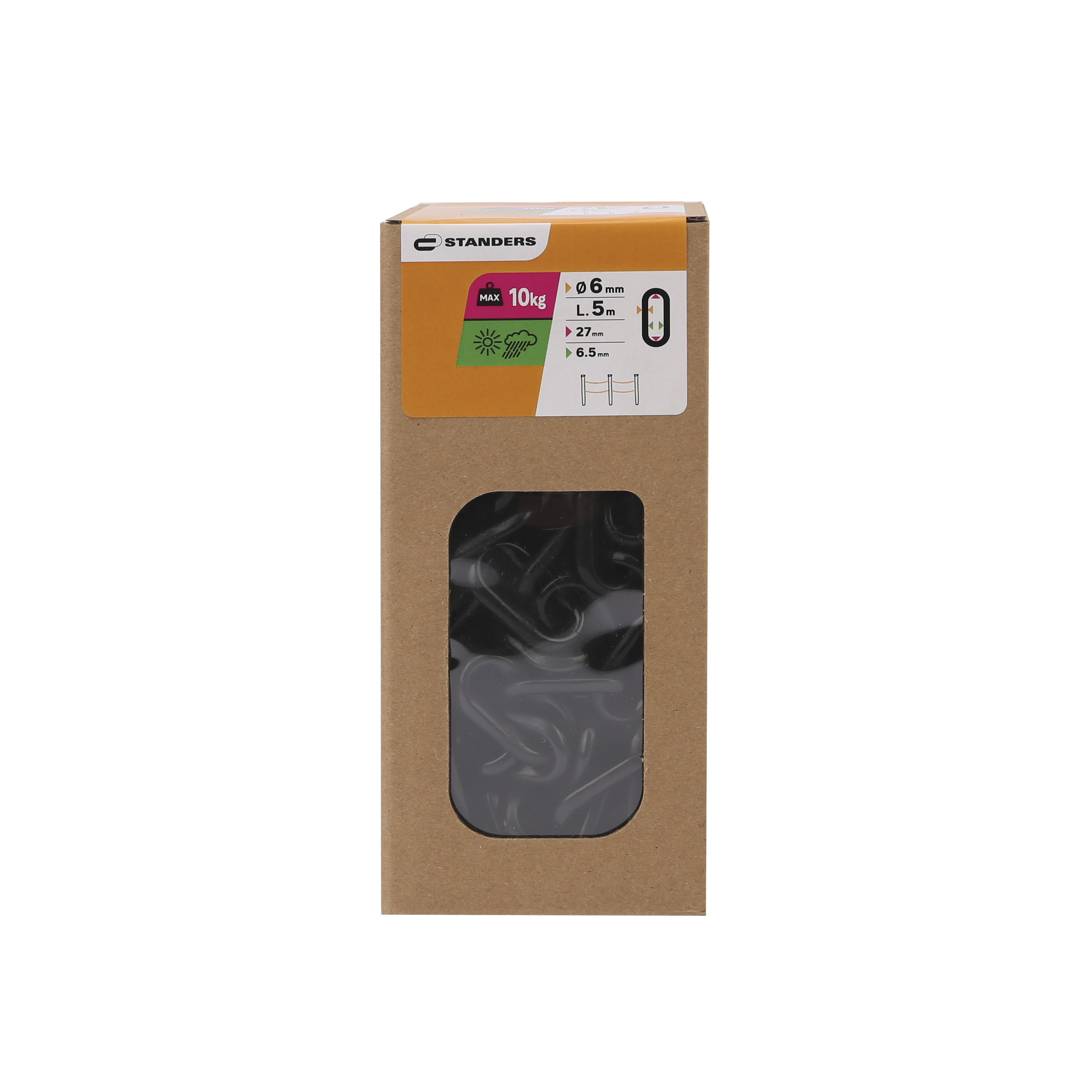 Łańcuch plastikowy 6 mm x 5 m 10 kg czarny - 5