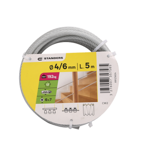 Câble Acier Gainé PVC Vert – 175 Mètres, Diamètre 4 Mm, Pour étendoir, Bricolage Et Marine