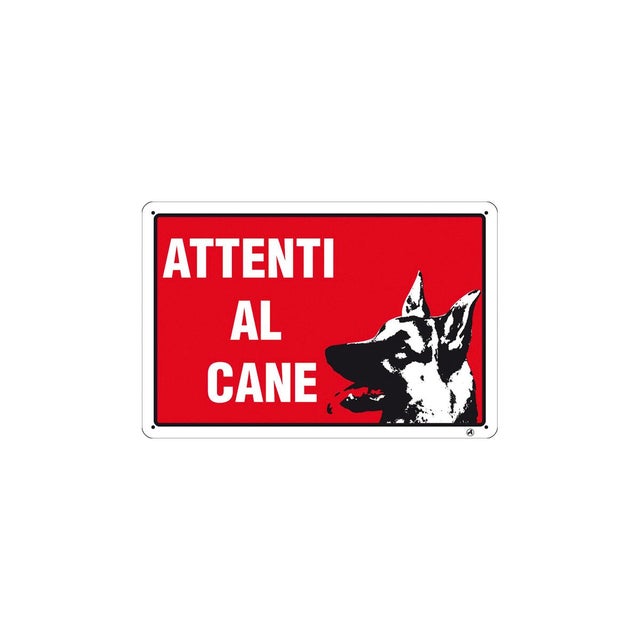 Cartello Segnale Attenti al Cane in Allumnio composito 3mm (30 cm x 20 cm), Pastore Belga