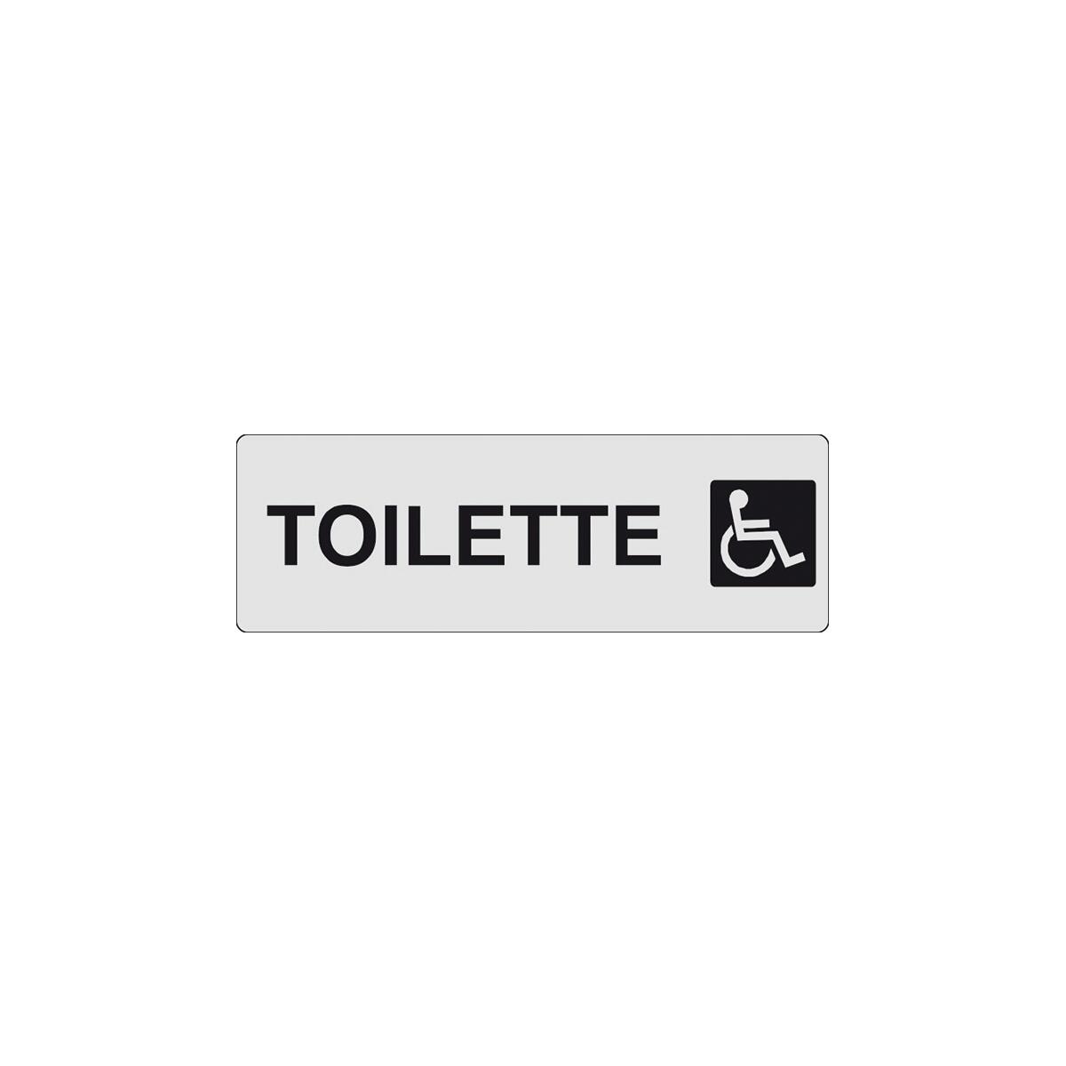 VSafety Cartello Per Porta WC Disabili – 300x100 Mm – Plastica Rigida Orizzontale – Scritta "Toilet"