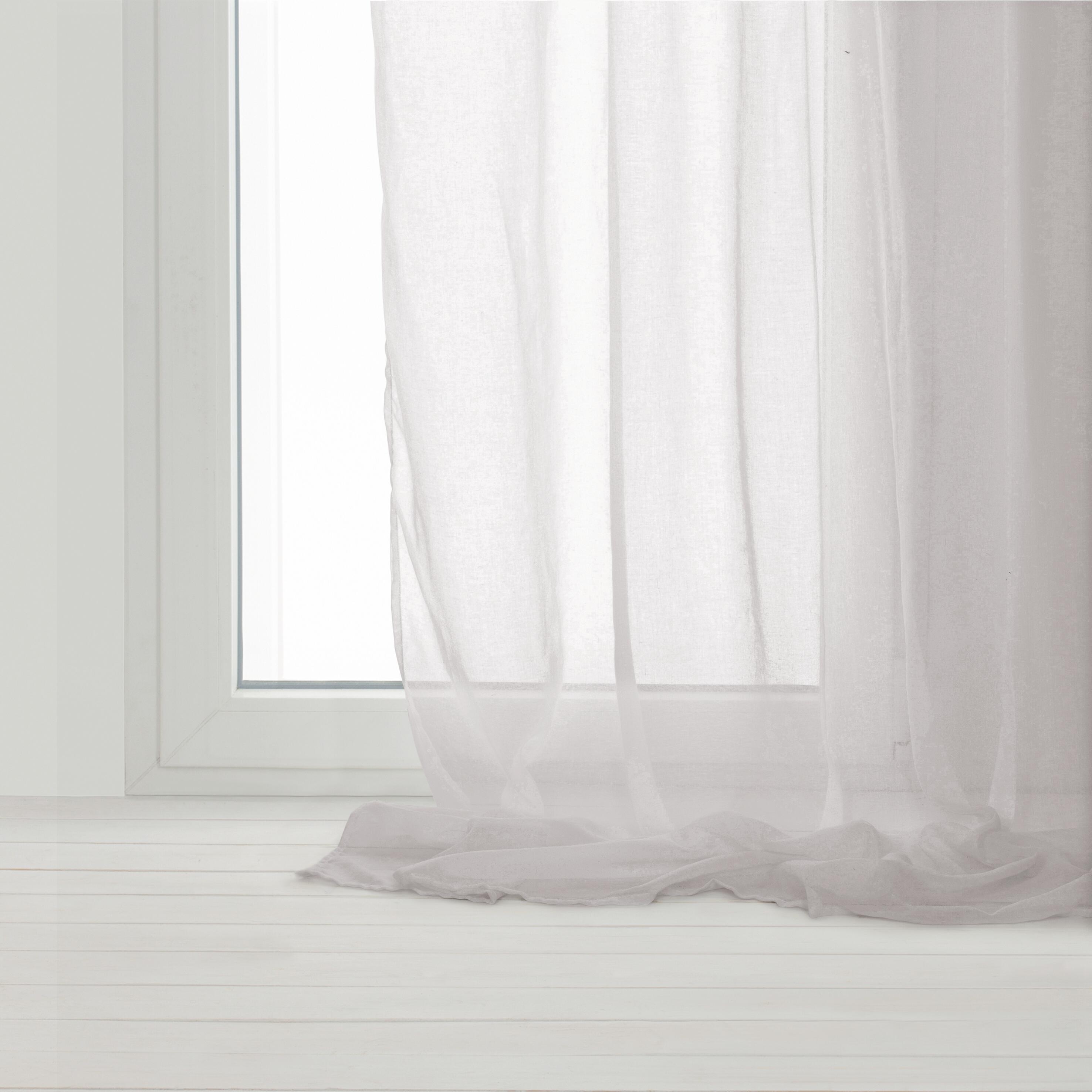 Tenda Elisa grigio, fettuccia e passanti nascosti 140x280 cm - 5