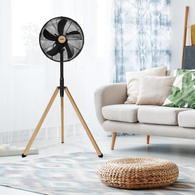 Ventilatore A Piantana HOMCOM Regolabile, 3 Velocità, Oscillazione 80