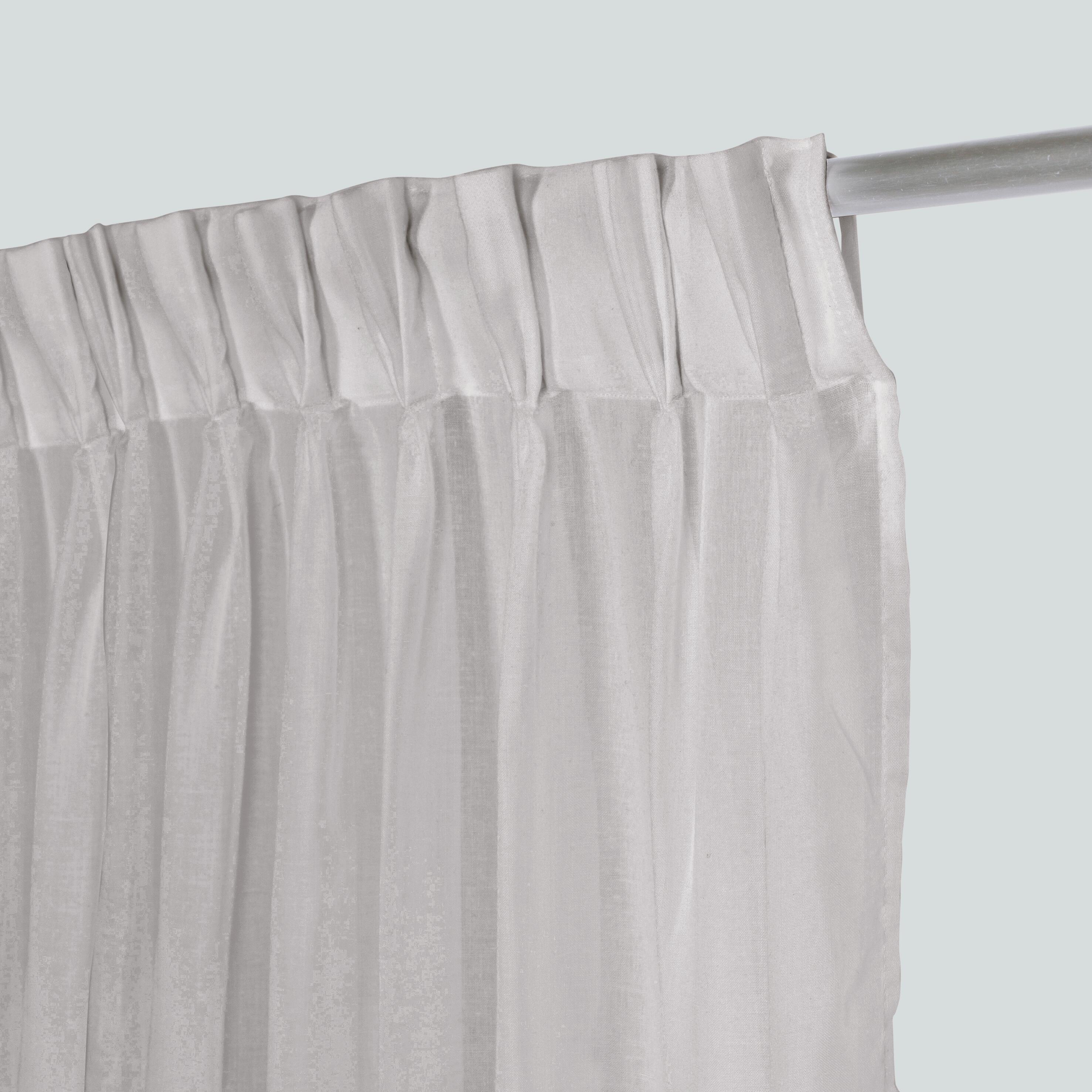 Tenda Elisa grigio, fettuccia e passanti nascosti 140x280 cm - 3