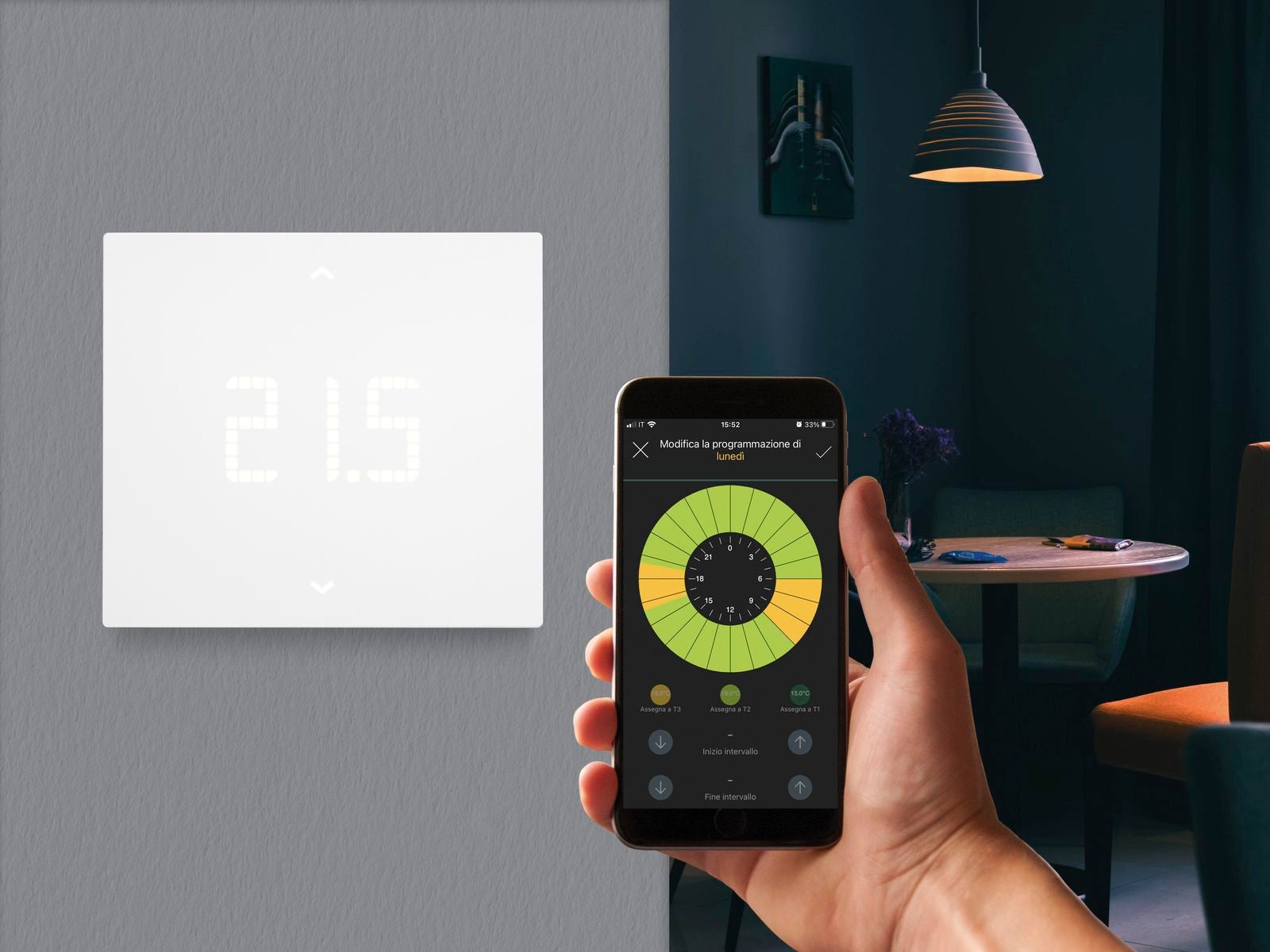Termostato intelligente e connesso VIMAR WiFi parete bianco - 3