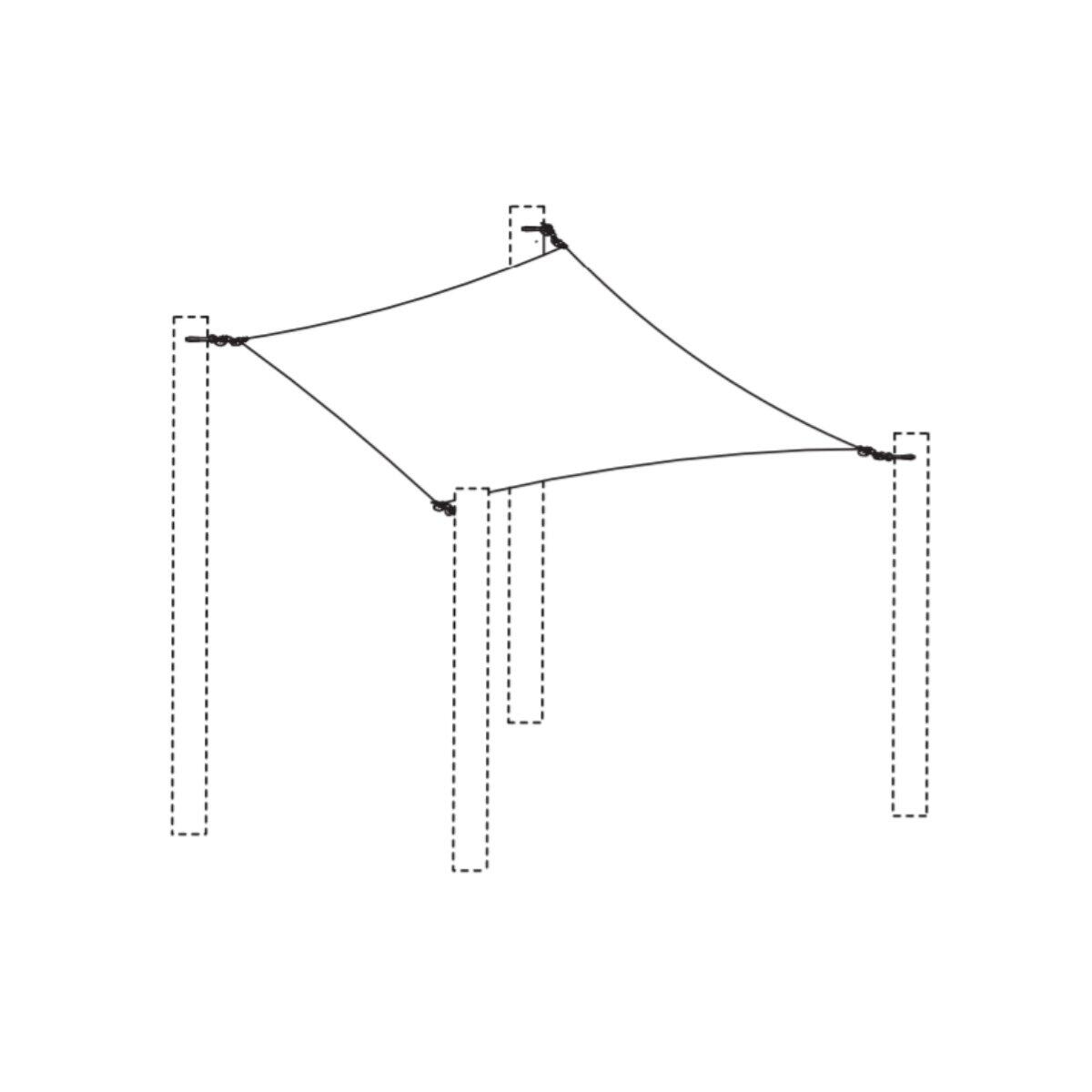Vela ombreggiante rettangolare bianco 300 x 400 cm - 7
