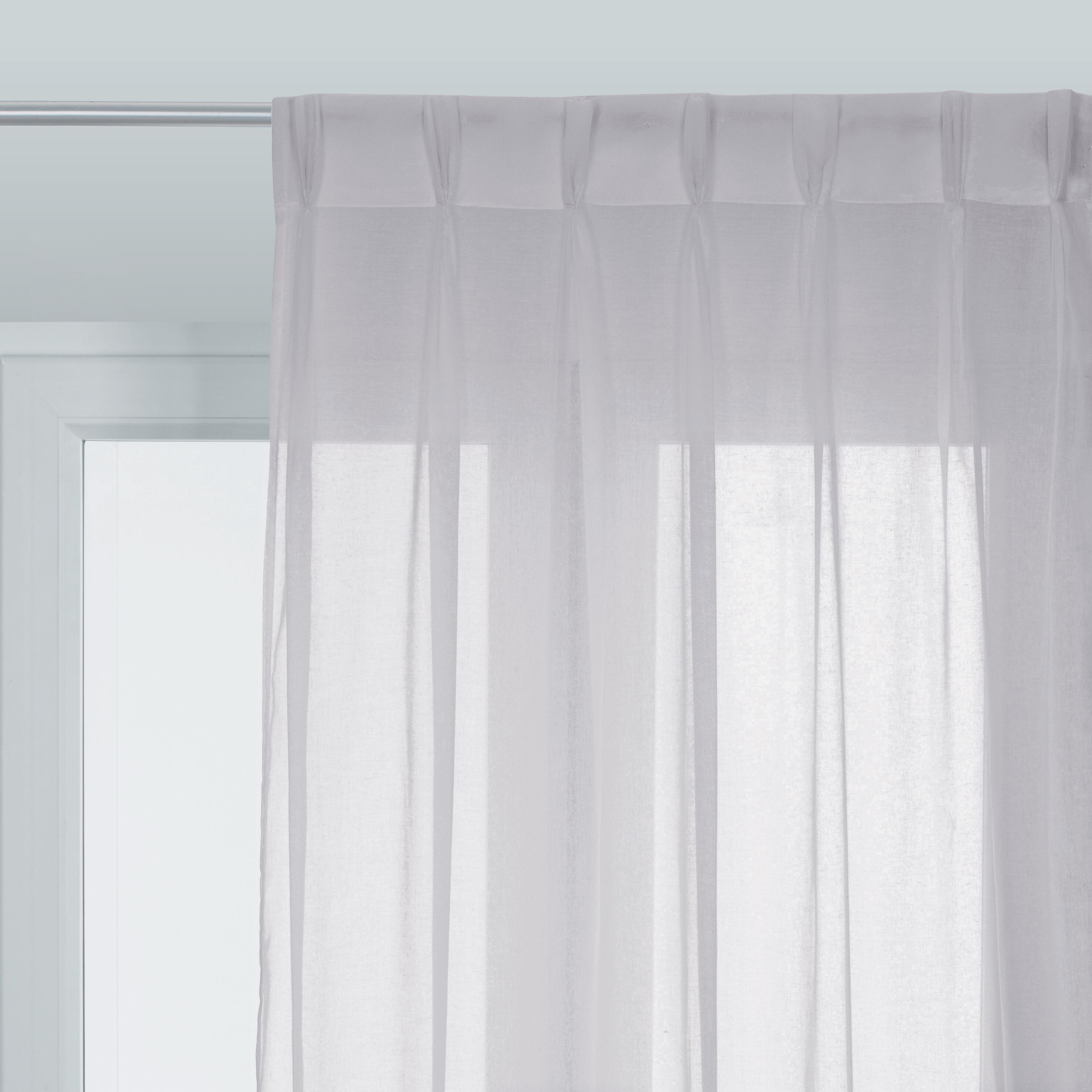 Tenda Elisa grigio, fettuccia e passanti nascosti 140x280 cm - 2