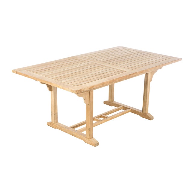 Tavolo allungabile da esterno rettangolare in legno marrone 6 posti L da 170 a 220x100cm, Amalfi