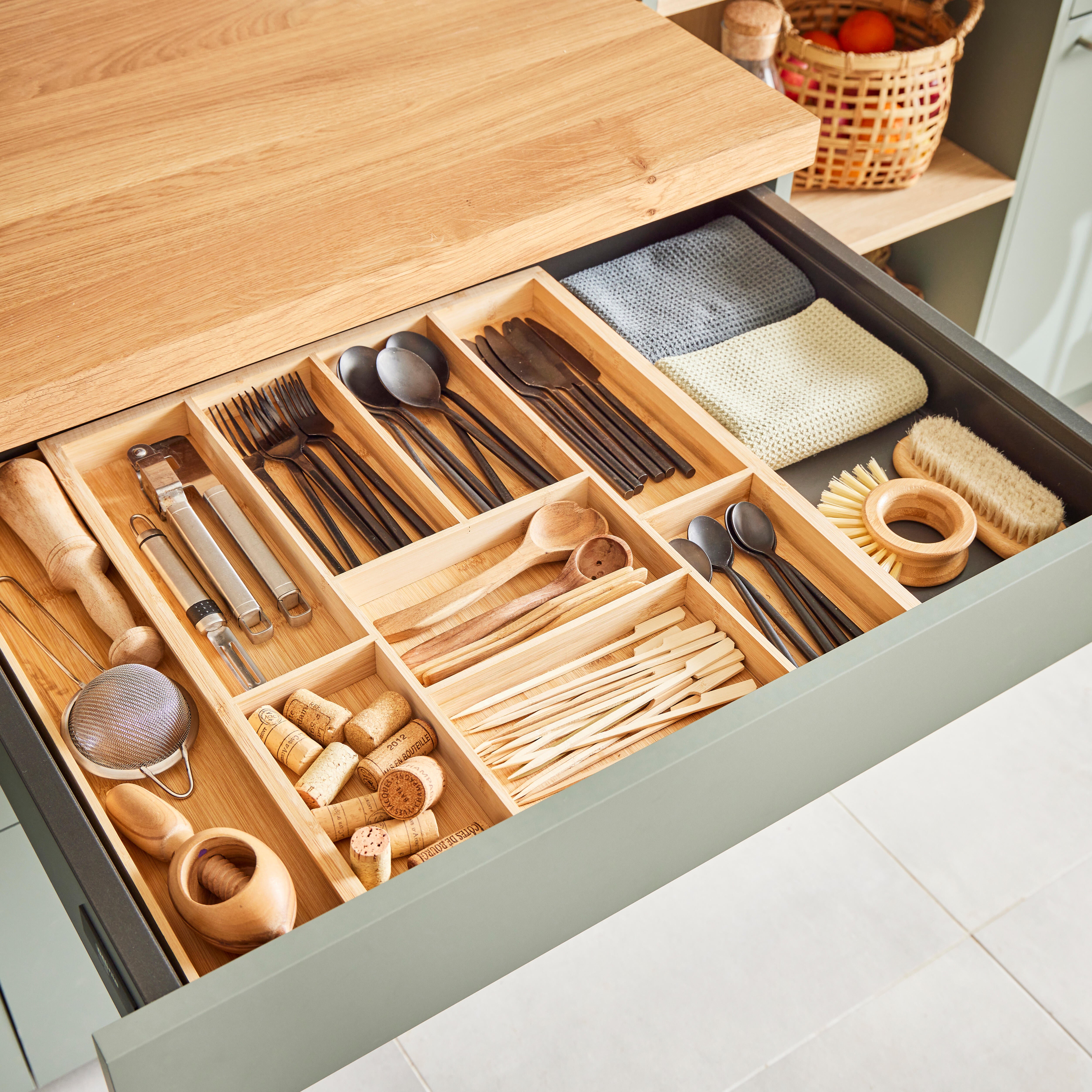 Range-couverts extensible bambou l.42 x P.45.8 cm x H.4.2 cm - 5