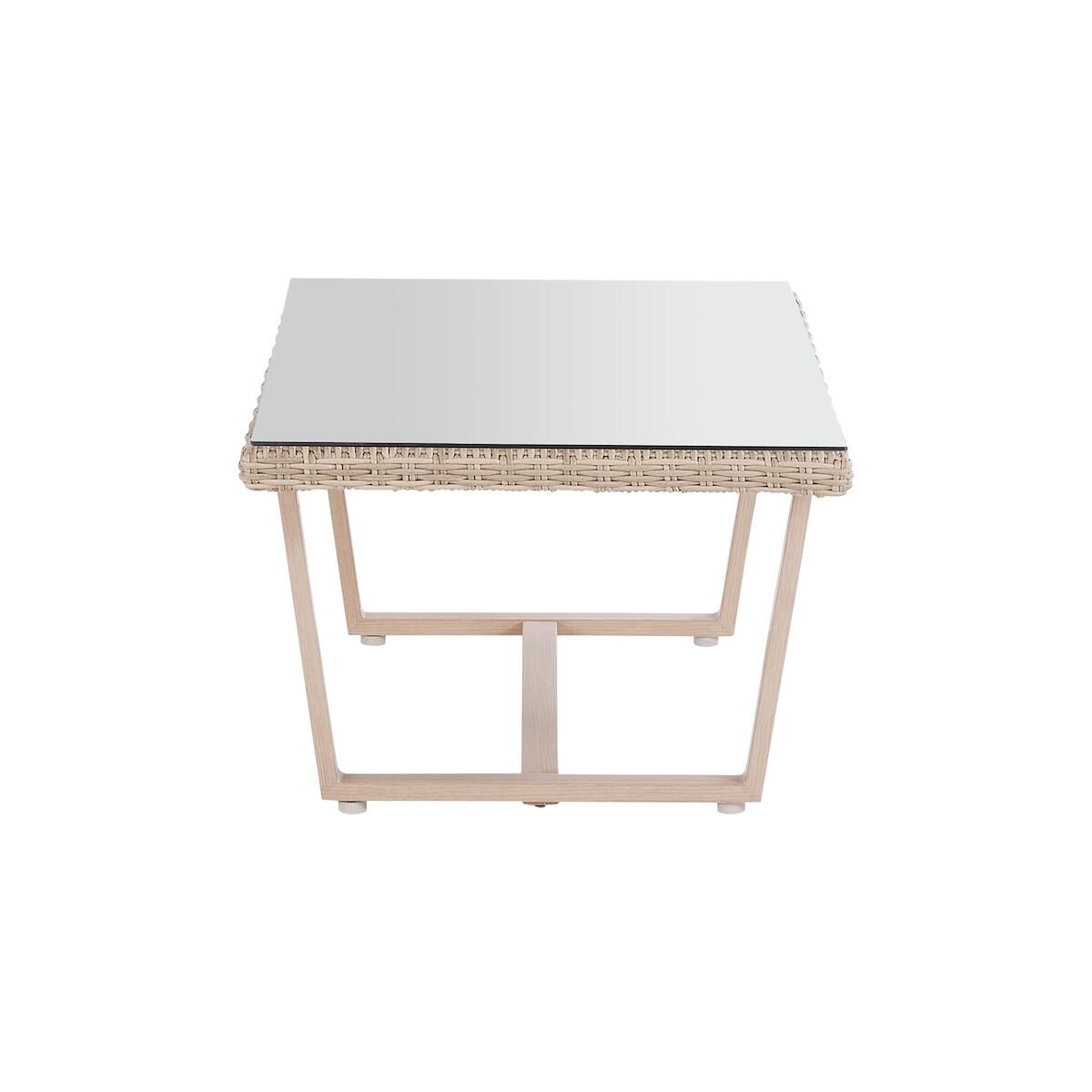 Salotto da giardino per 5 persone beige Medena NATERIAL con cuscini in poliestere bianco - 19